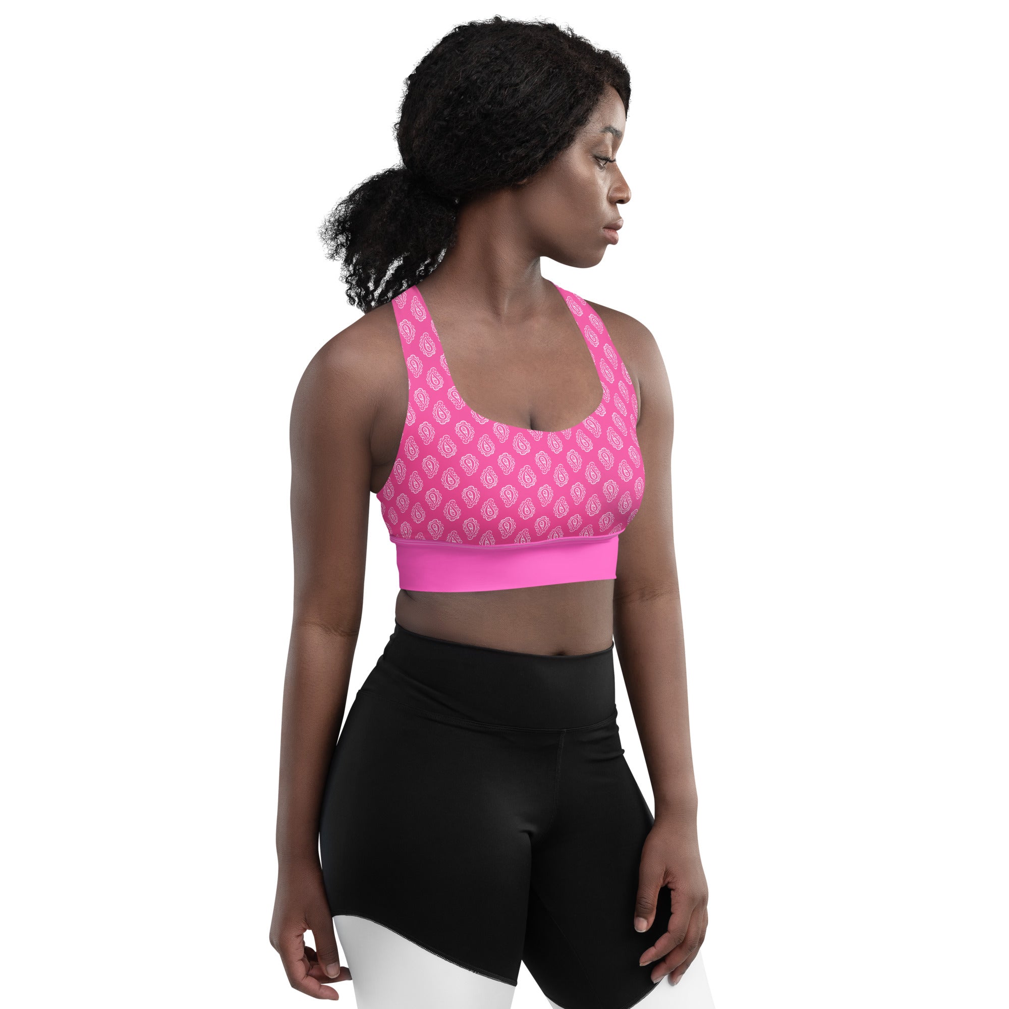 Gface Pink Bandana Longline sports bra