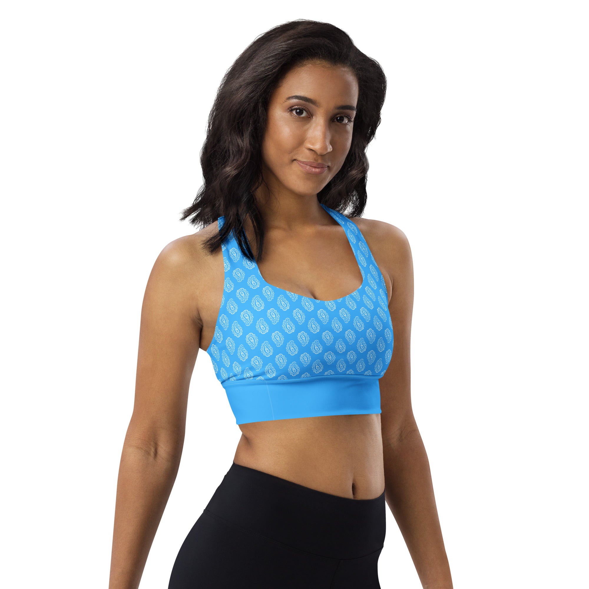 Gface blue bandana Longline sports bra