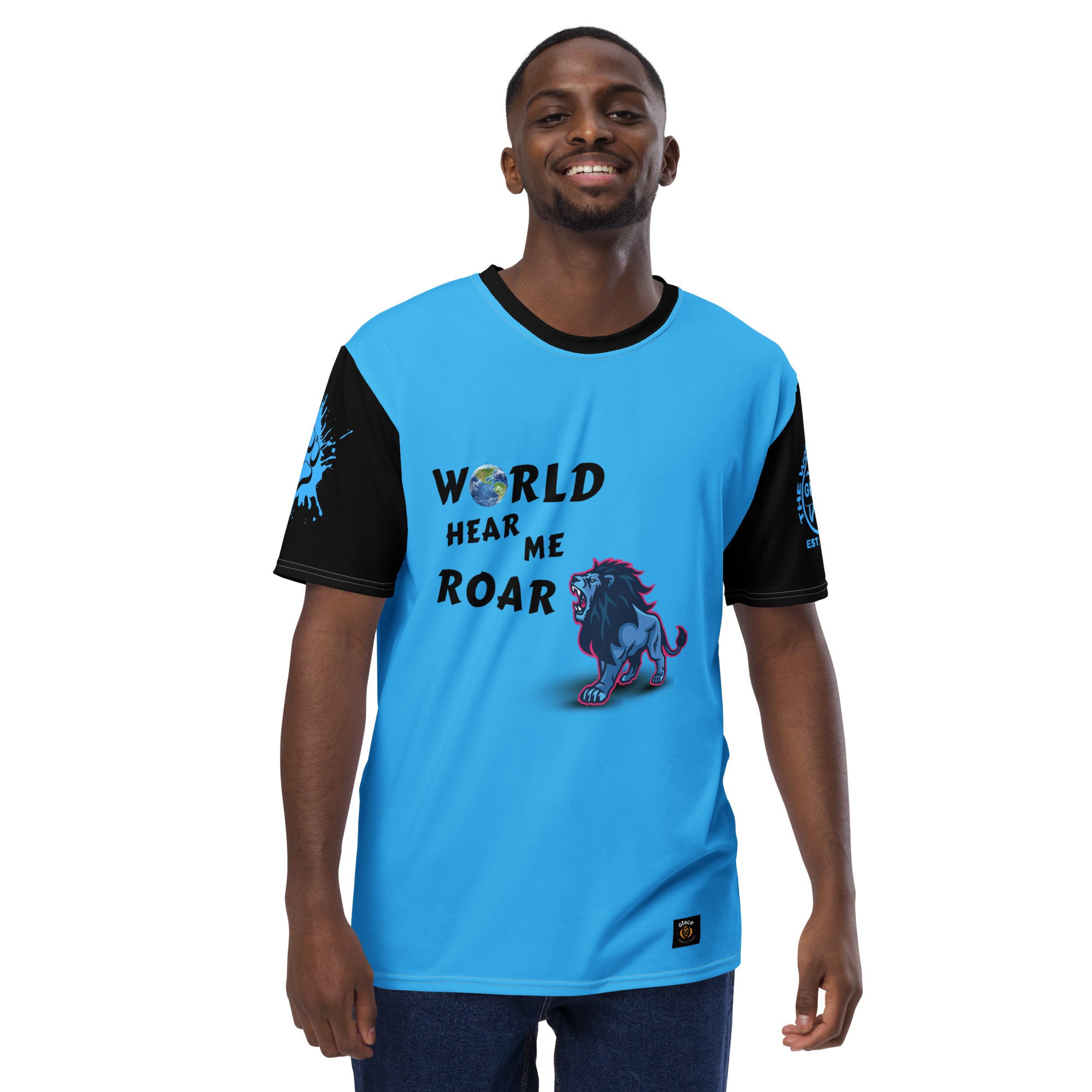 Men's Blue T-shirt GFACE World Hear Me Roar