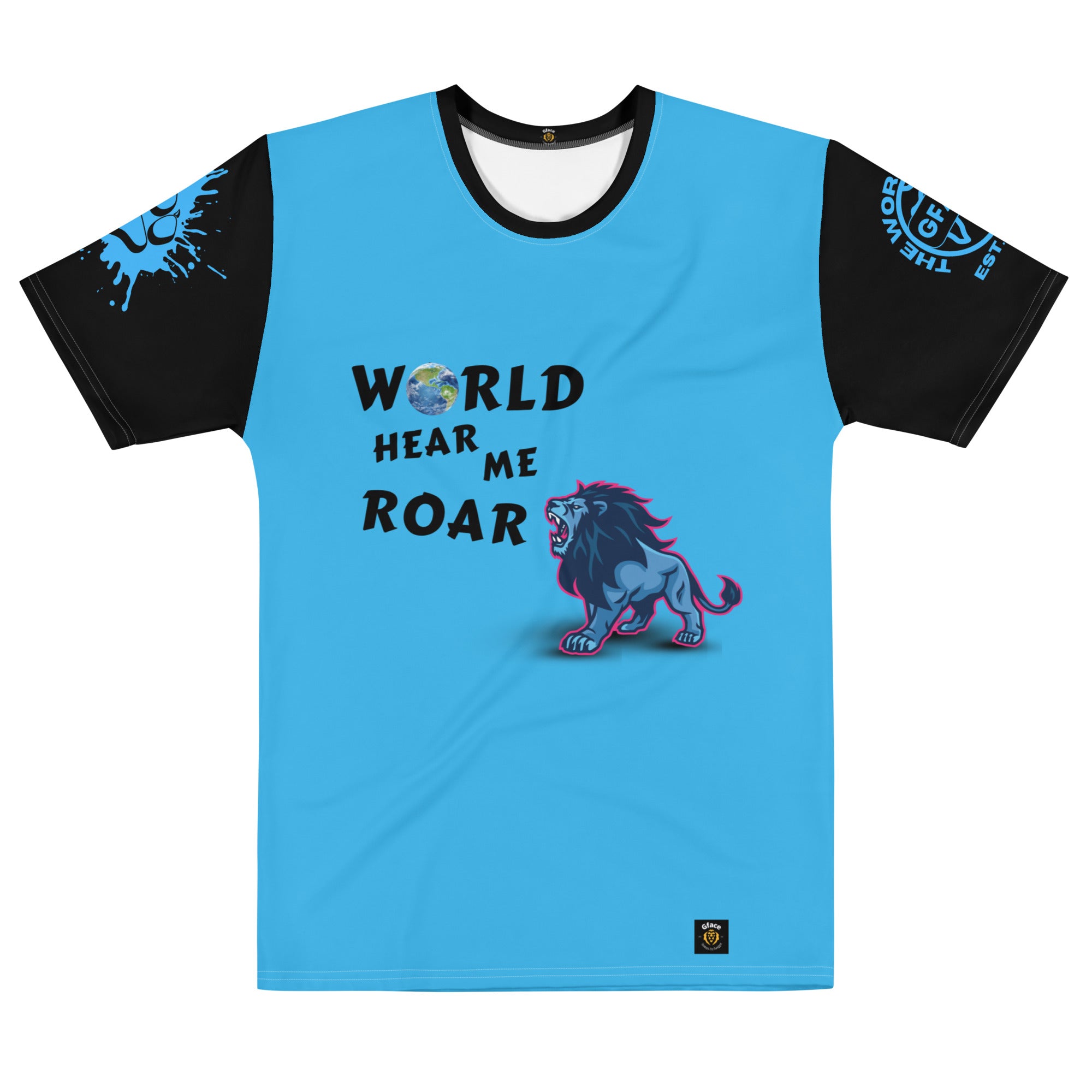 Men's Blue T-shirt GFACE World Hear Me Roar