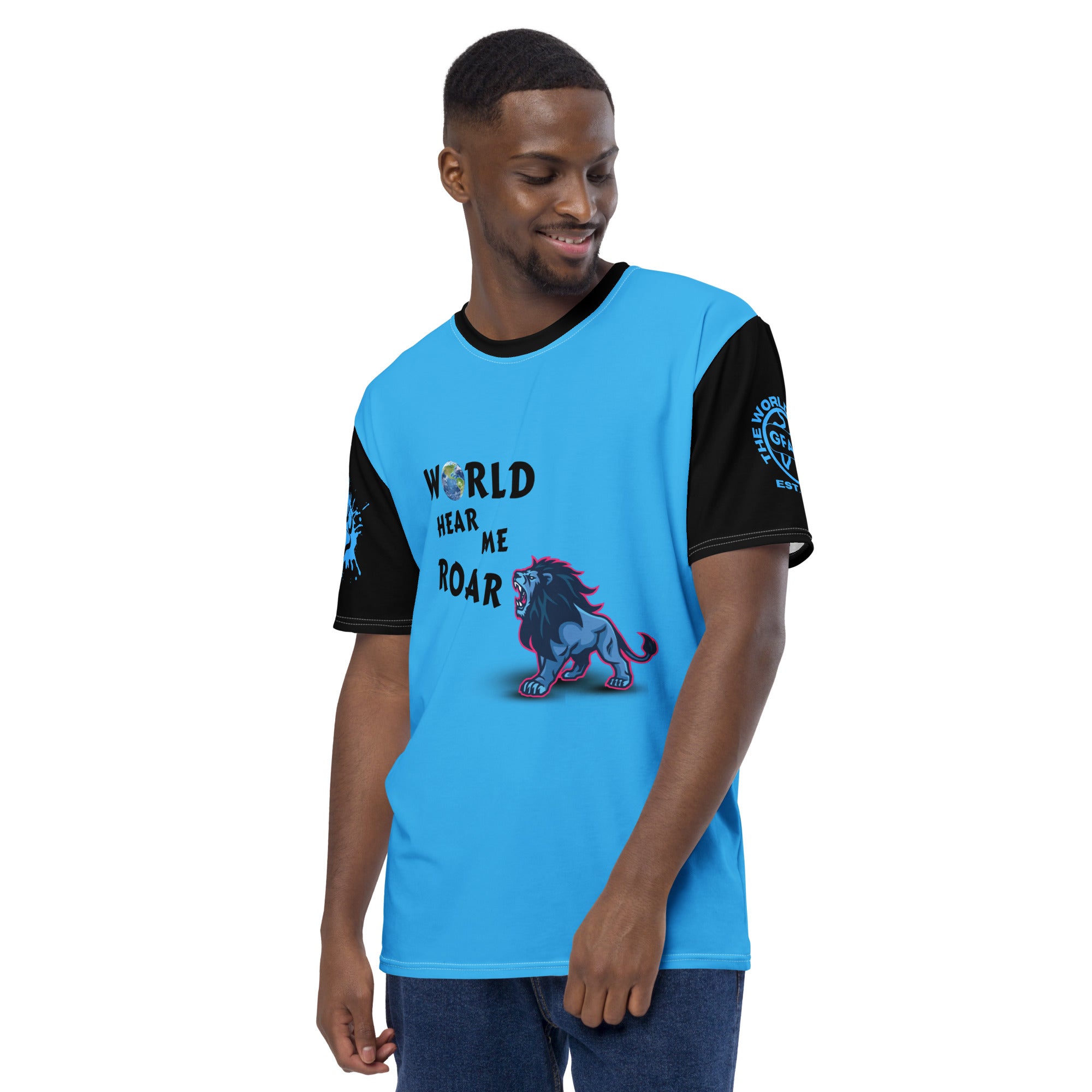 Men's Blue T-shirt GFACE World Hear Me Roar