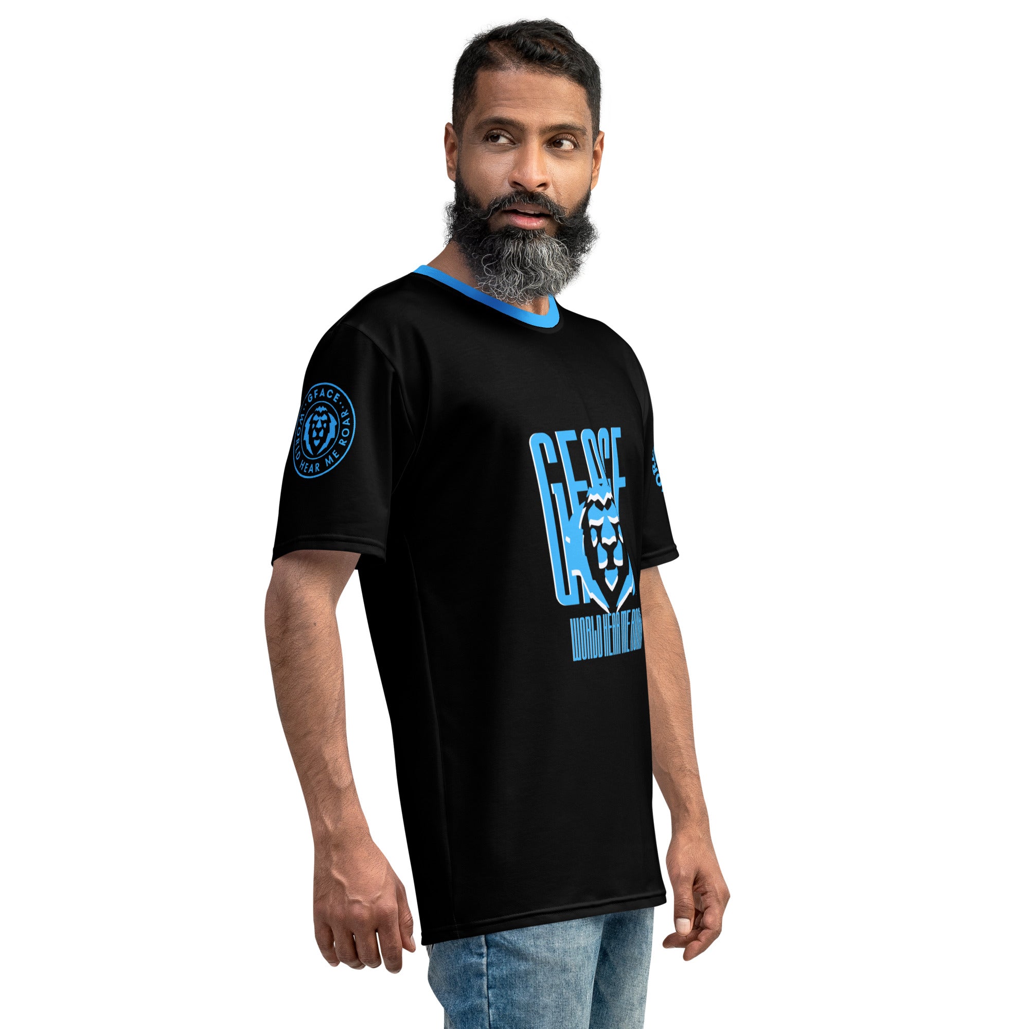 GFACE Men's Blue Lion Logo t-shirt