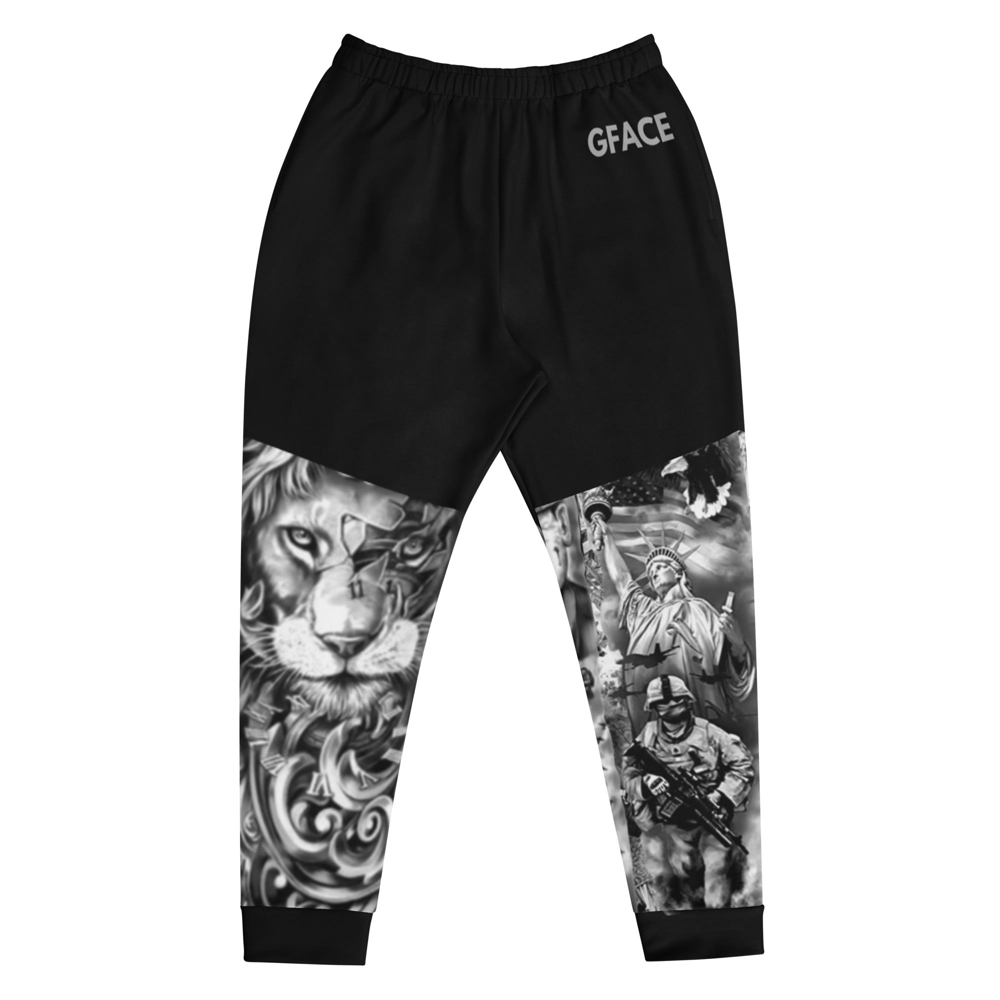 Gface Men's Black Joggers Patriot print