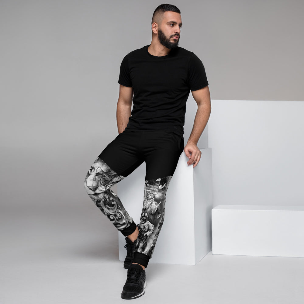 Gface Men's Black Joggers Patriot print