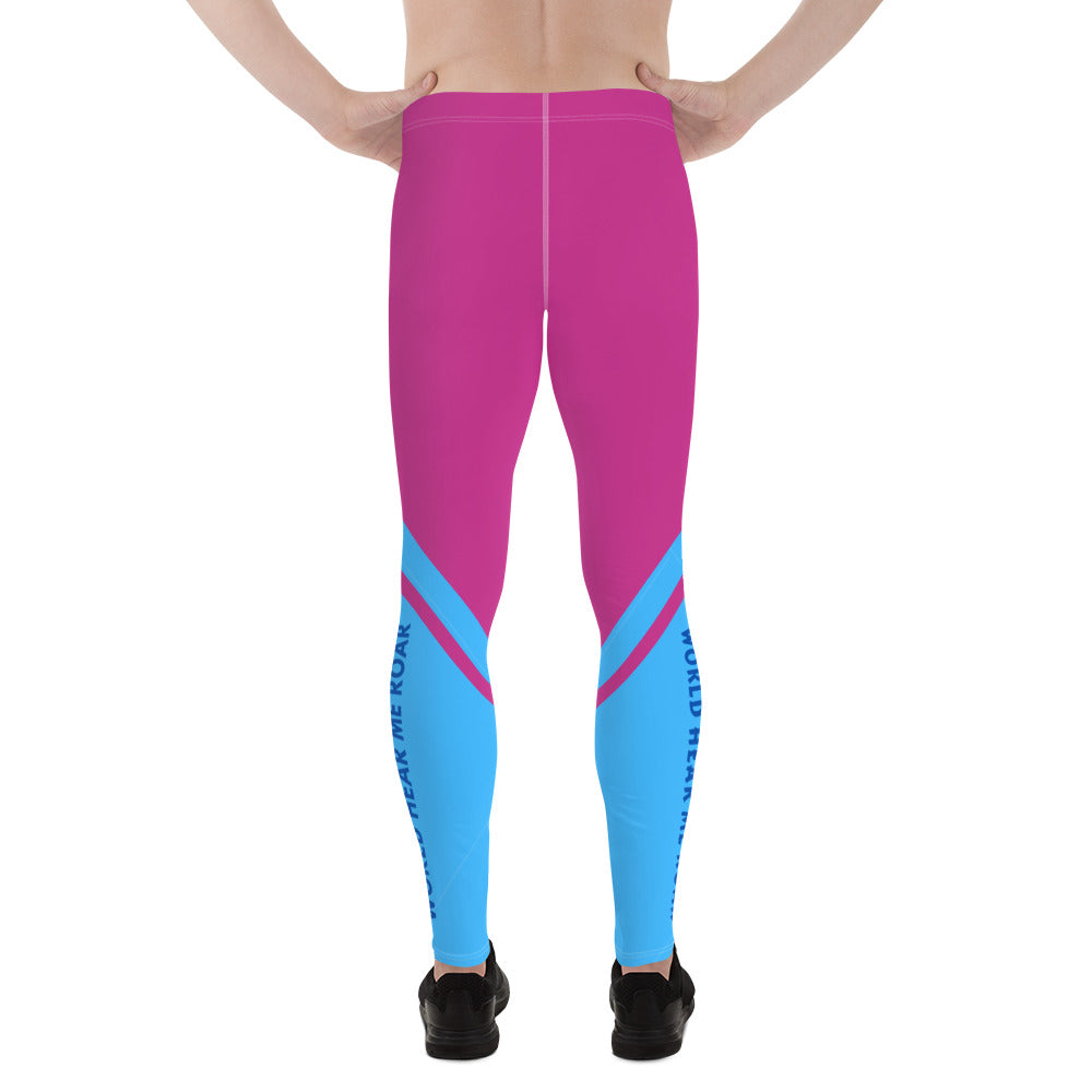 Men's Gface pink/blue yoga Leggings with pocket