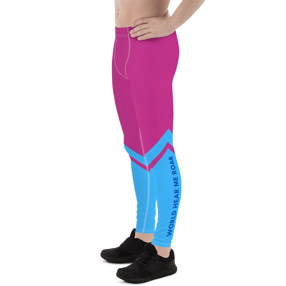 Men's Gface pink/blue yoga Leggings with pocket