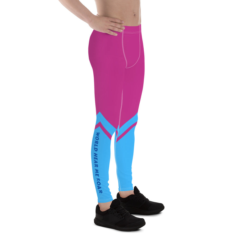 Men's Gface pink/blue yoga Leggings with pocket