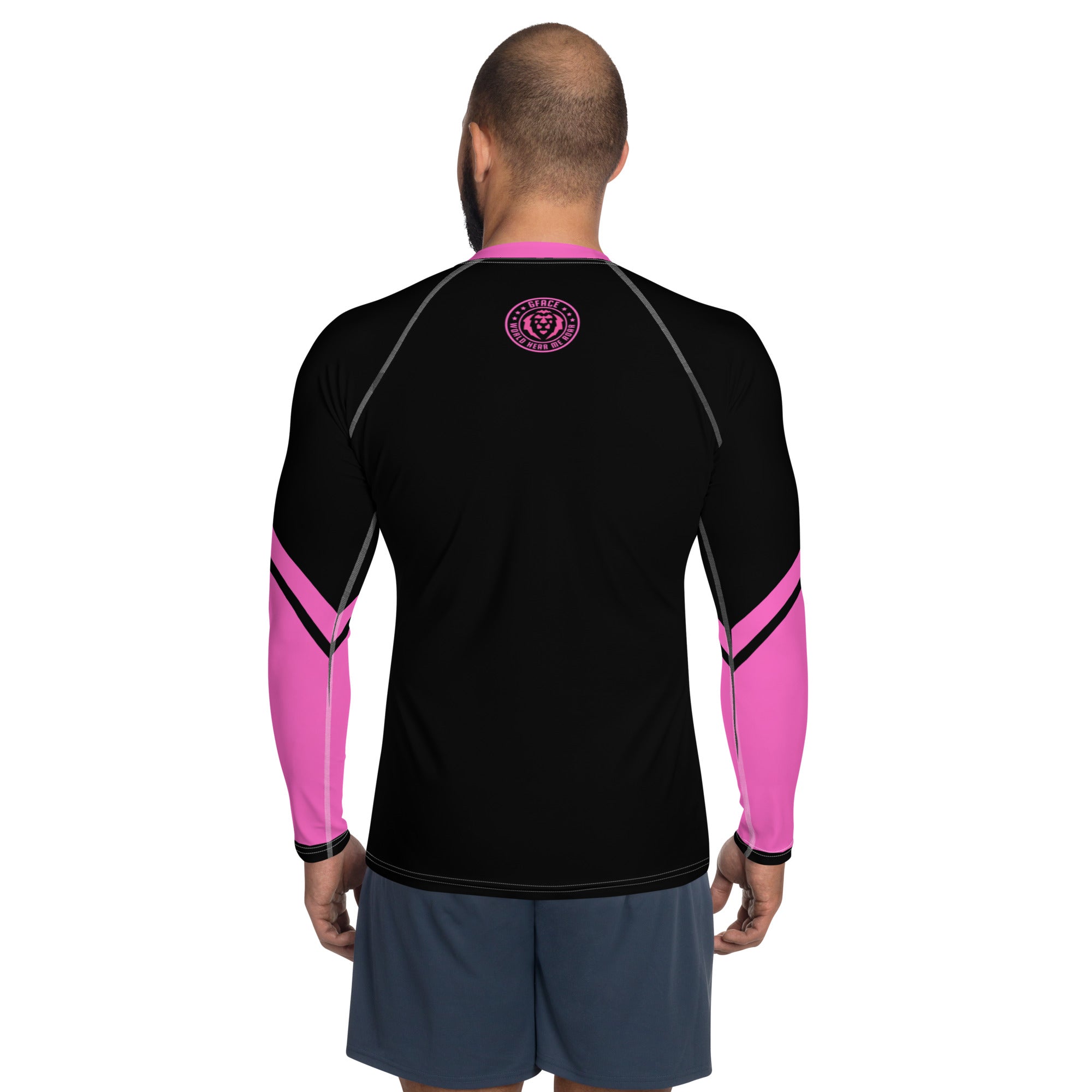 Men's black/pink Rash Guard GFACE