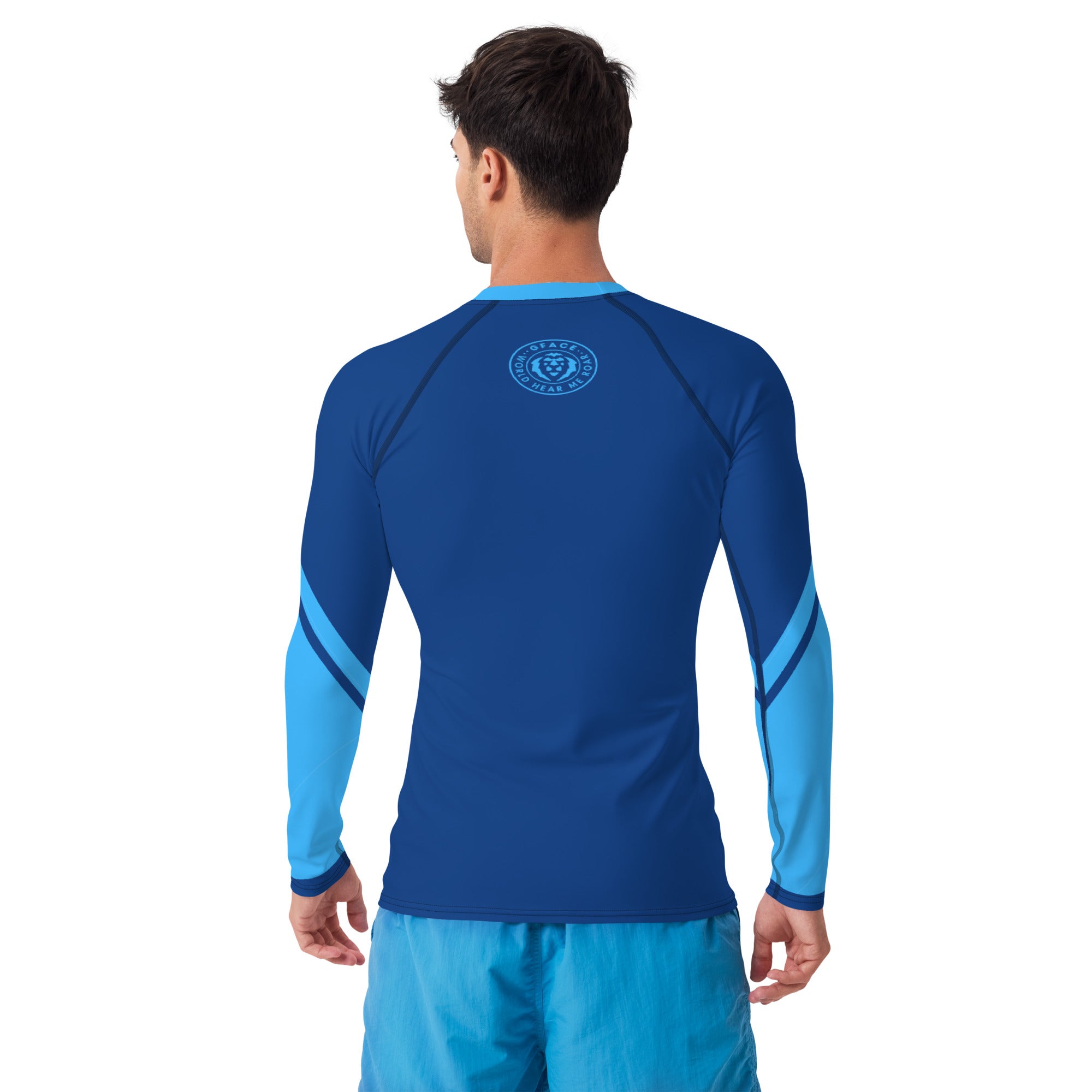 Men's Gface 2-Tone Blue Rash Guard