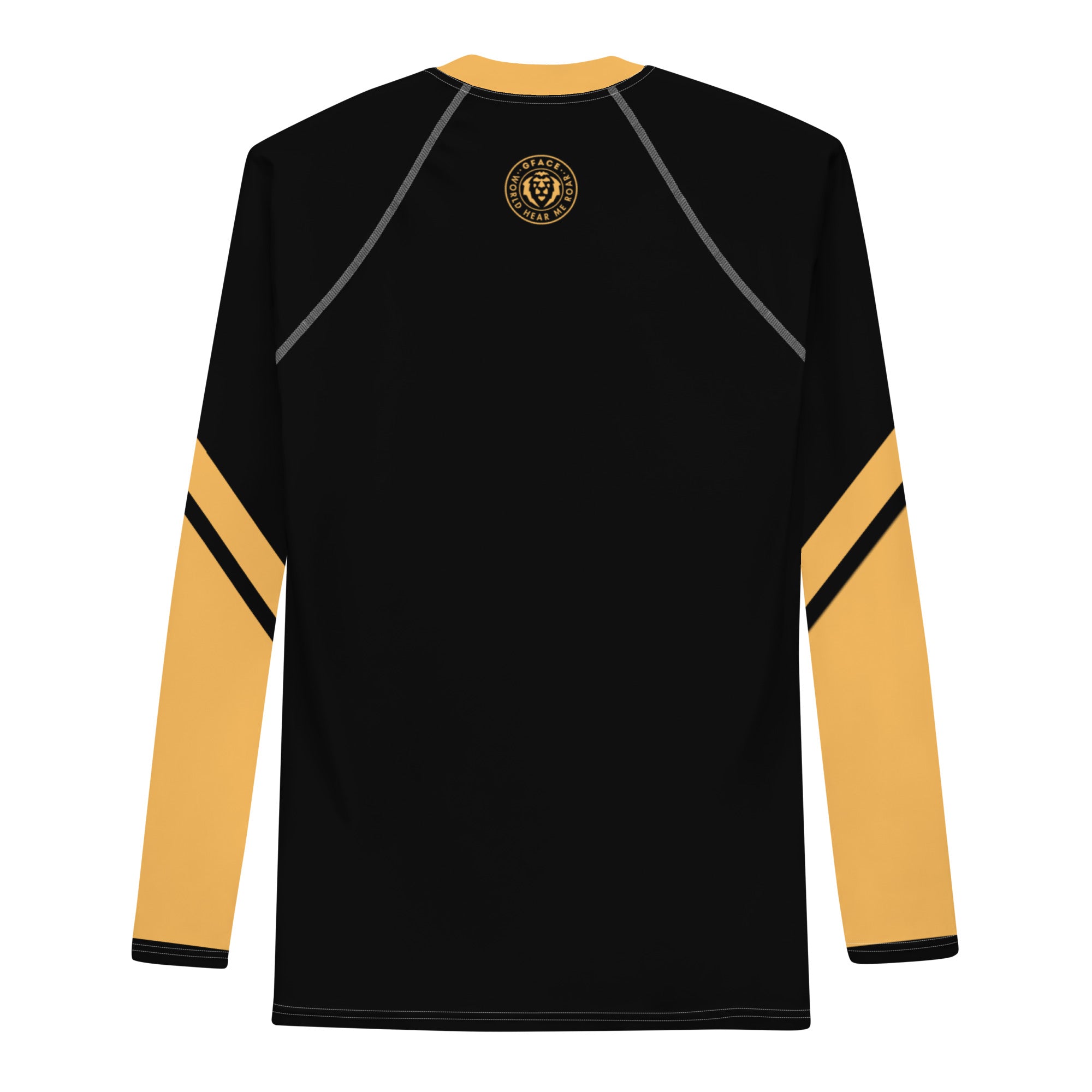 Gface Men's Rash Guard Black/Gold World Hear Me Roar