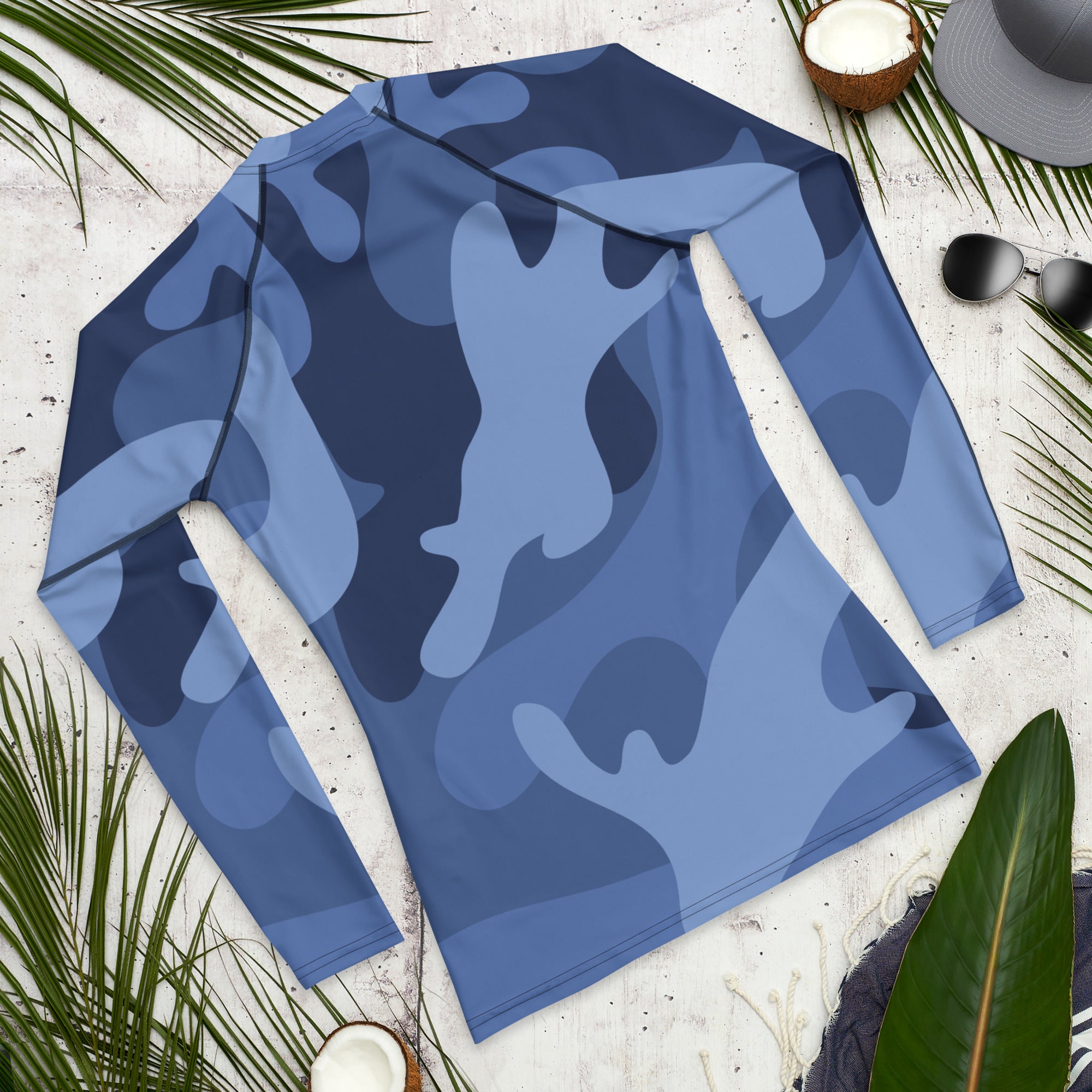 Gface Blue Camo-Incognito Men's Rash Guard