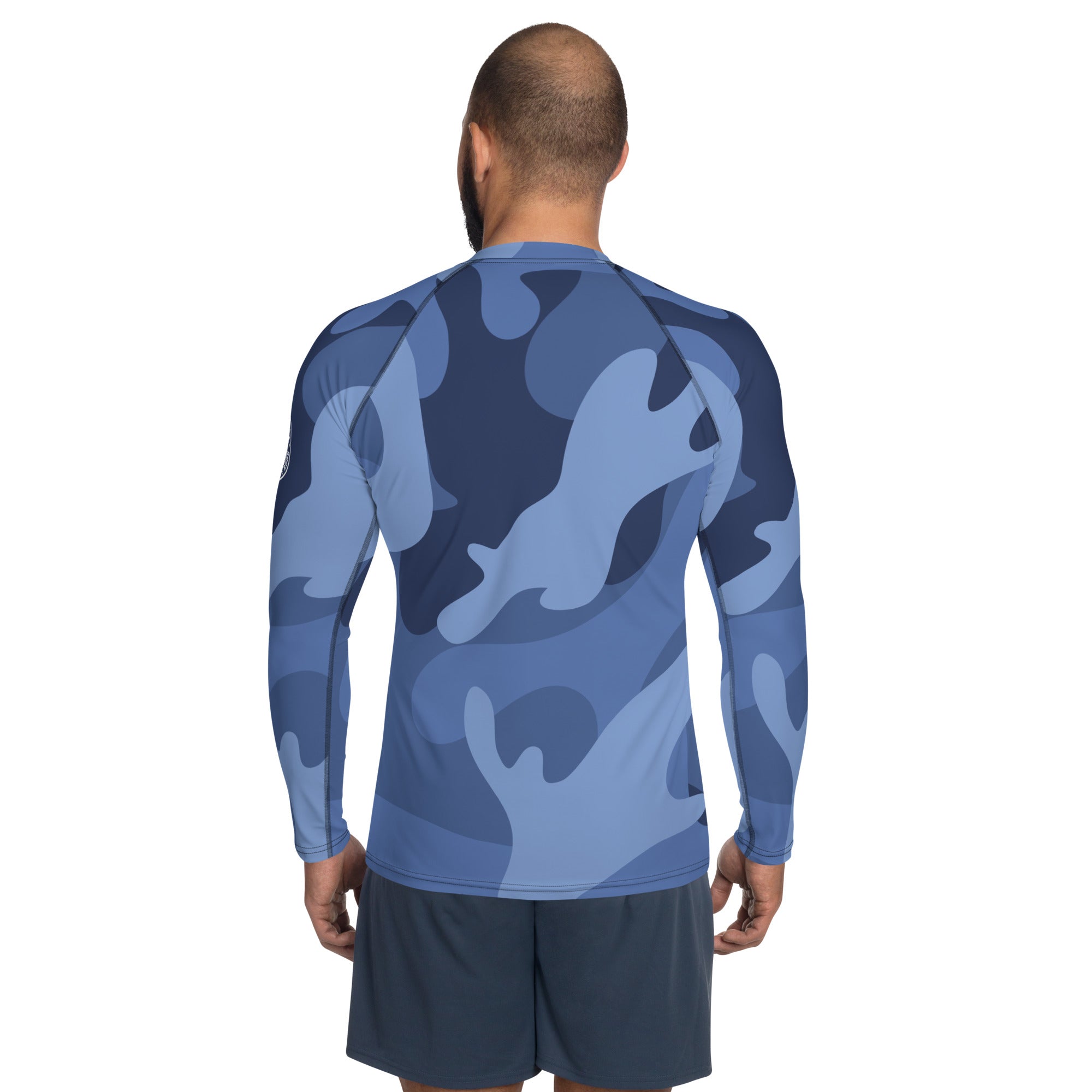 Gface Blue Camo-Incognito Men's Rash Guard