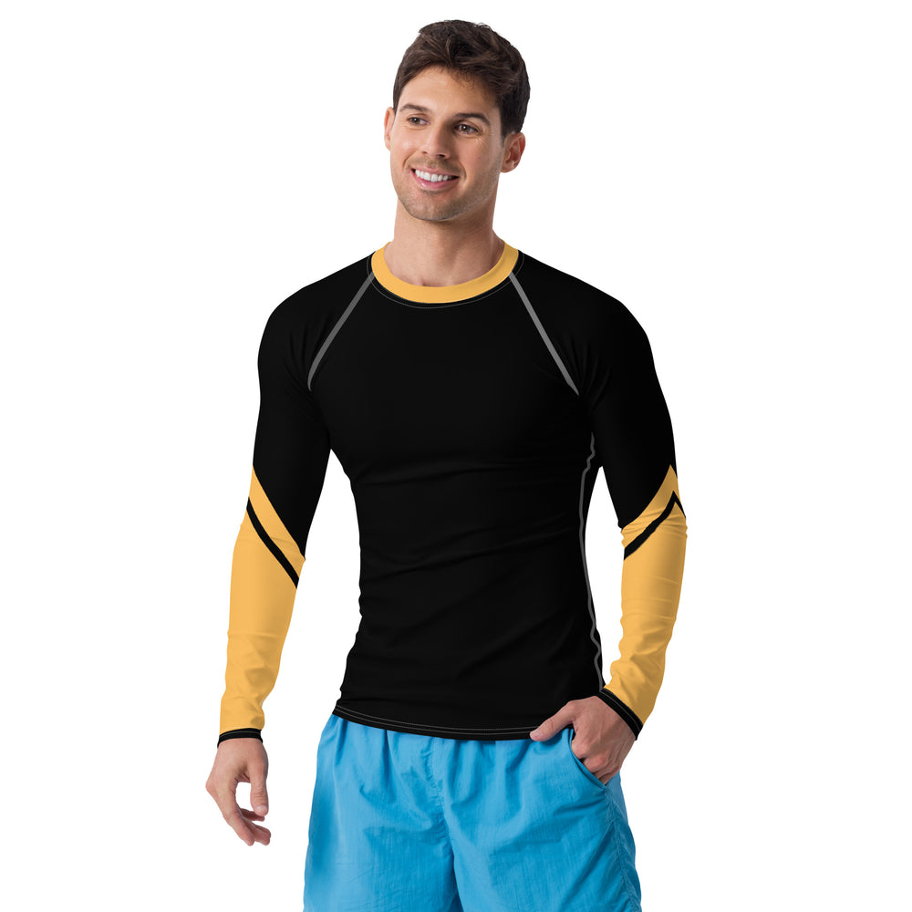 Gface Men's Rash Guard Black/Gold World Hear Me Roar