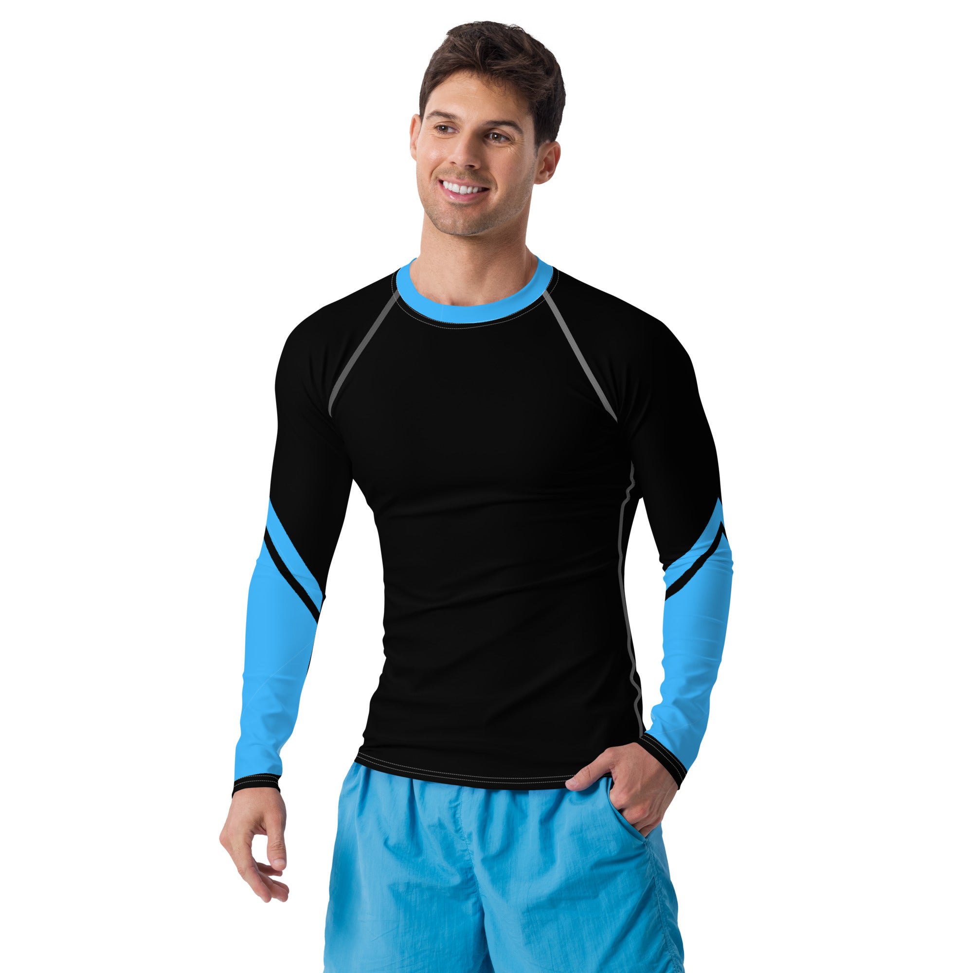 Men's Rash Guard GFACE Black/Blue World Hear Me Roar