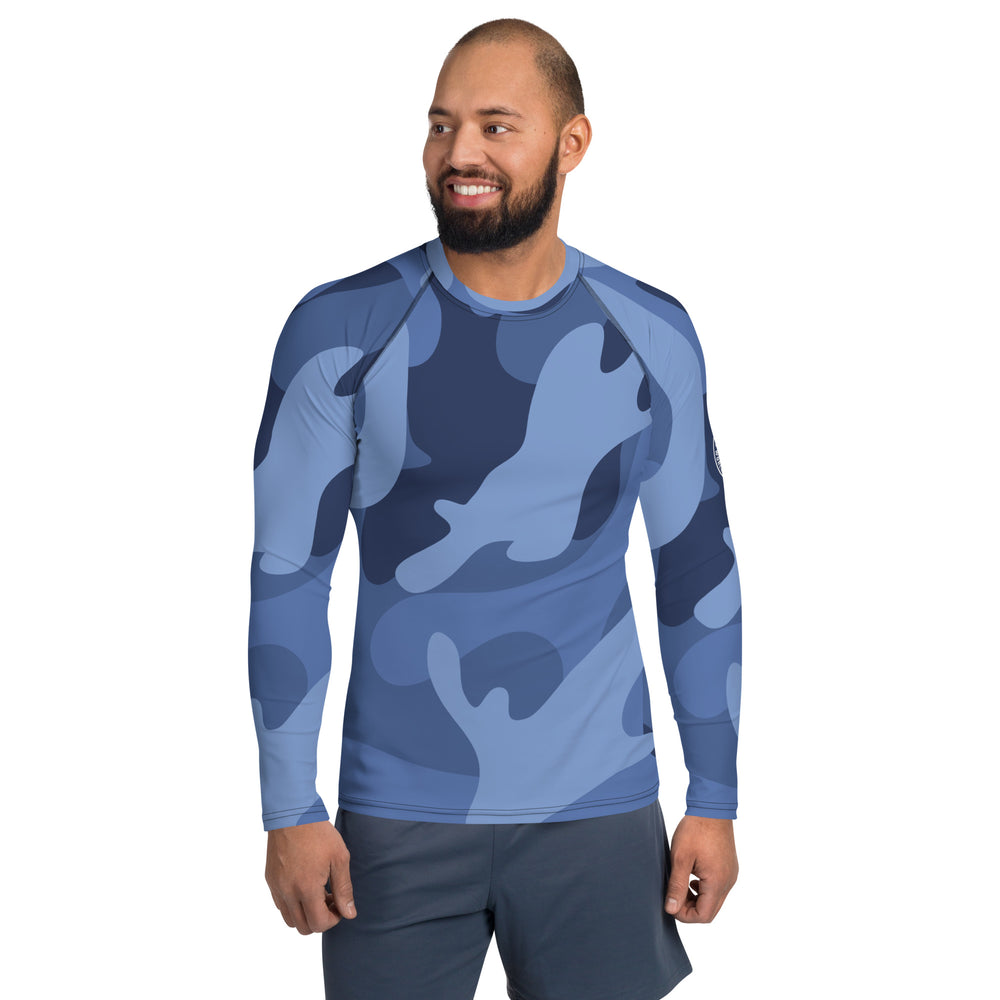 Gface Blue Camo-Incognito Men's Rash Guard