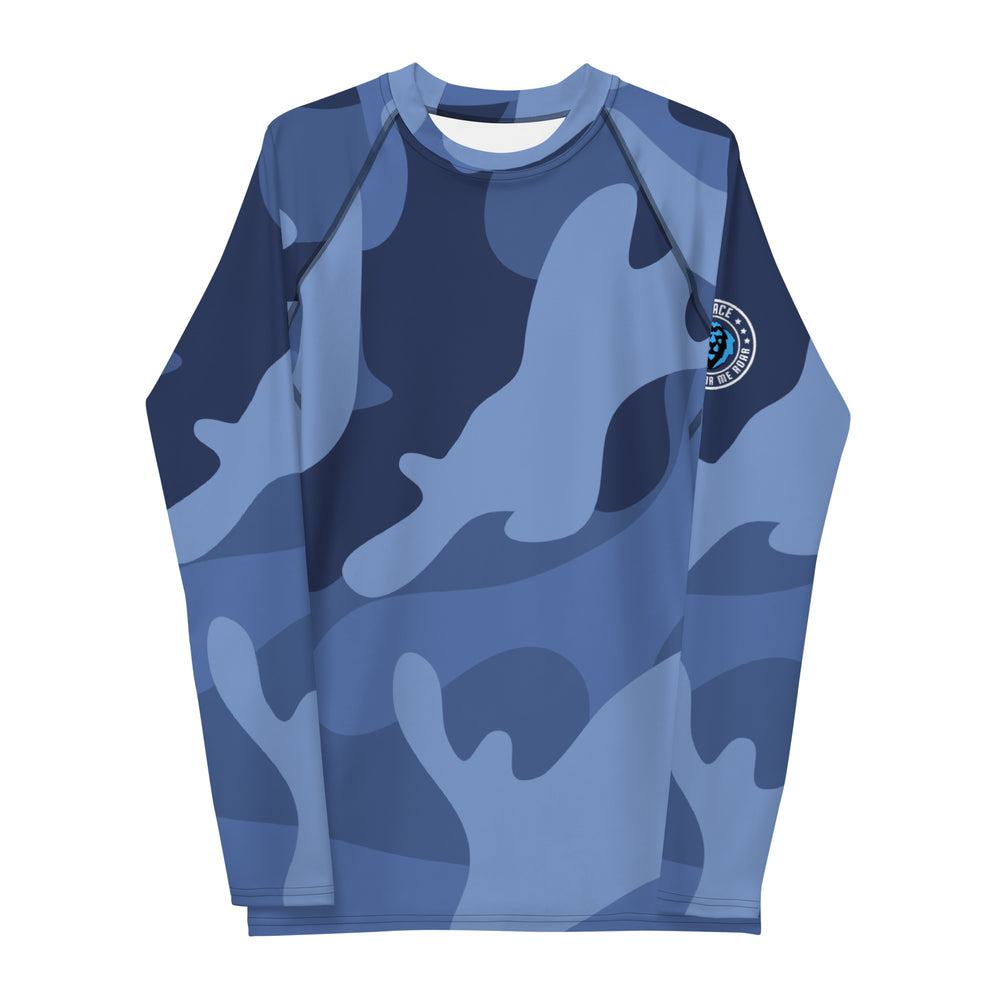 Gface Blue Camo-Incognito Men's Rash Guard