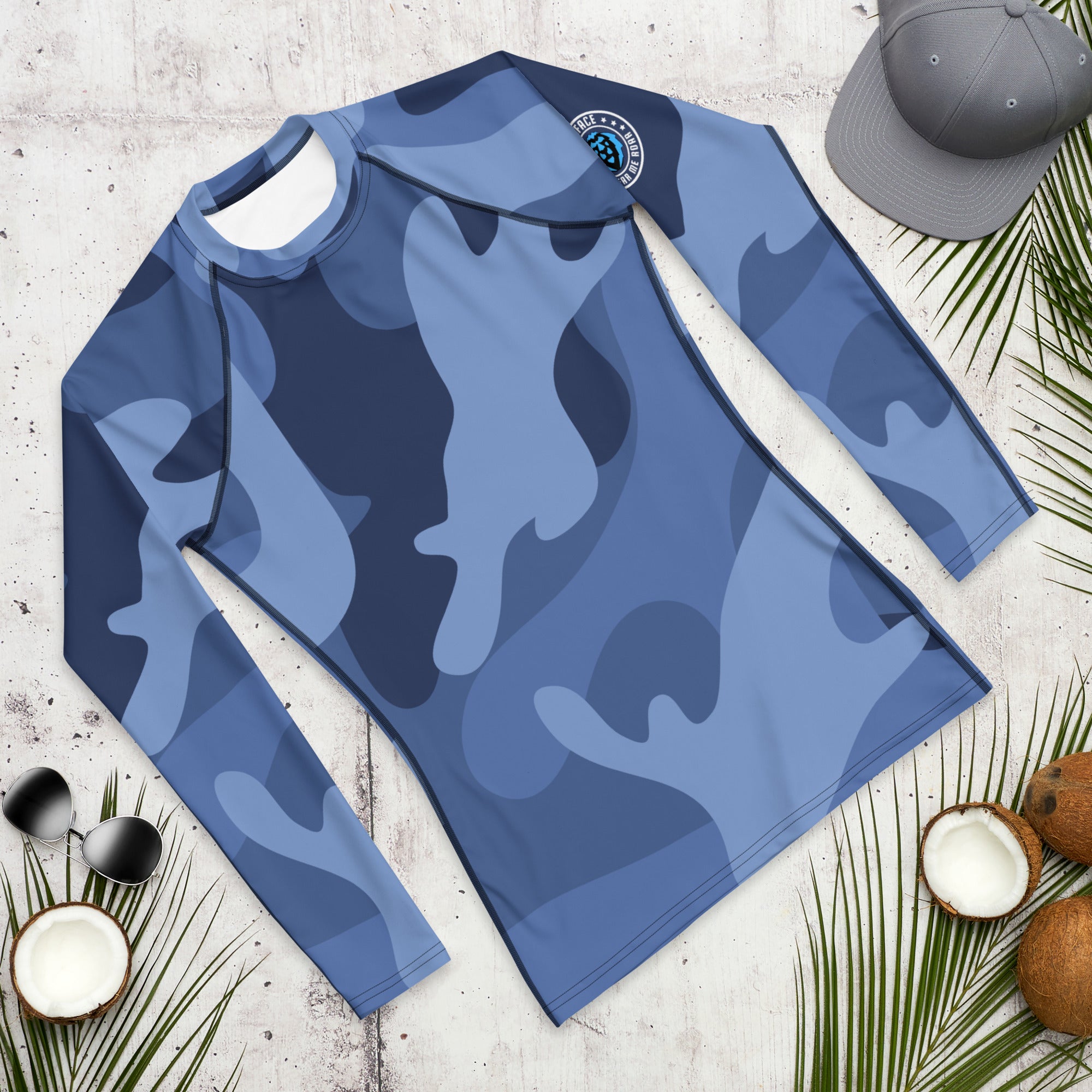 Gface Blue Camo-Incognito Men's Rash Guard