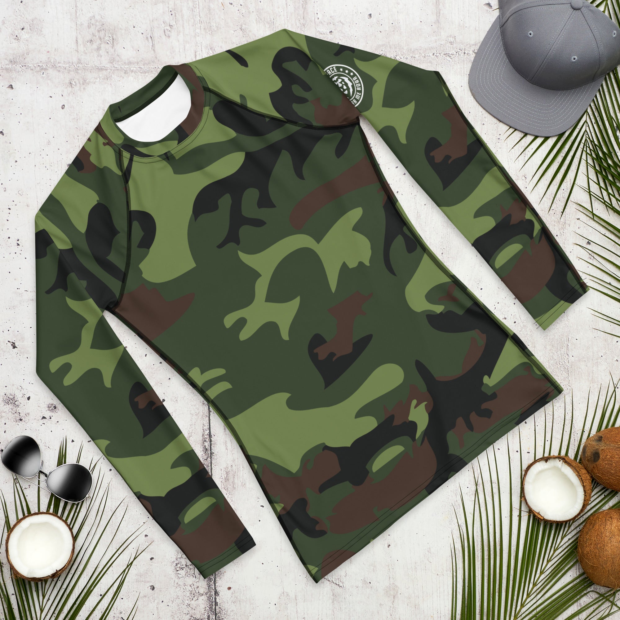 Gface Green Camo-Incognito Men's Rash Guard