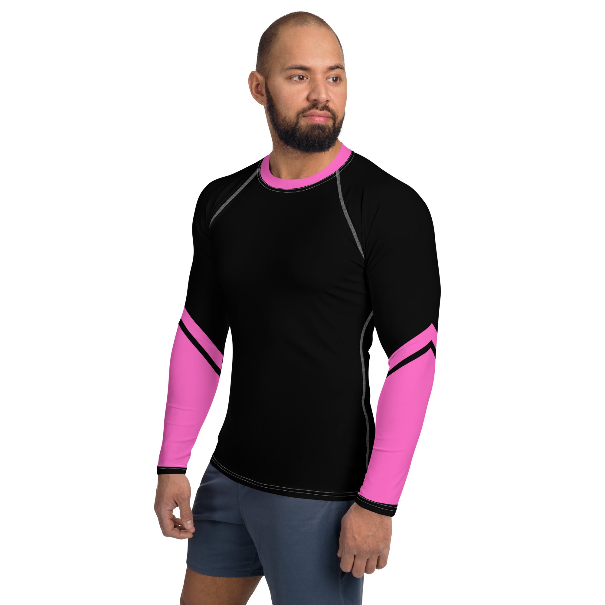 Gface Men's Rash Guard Black/Pink World Hear Me Roar