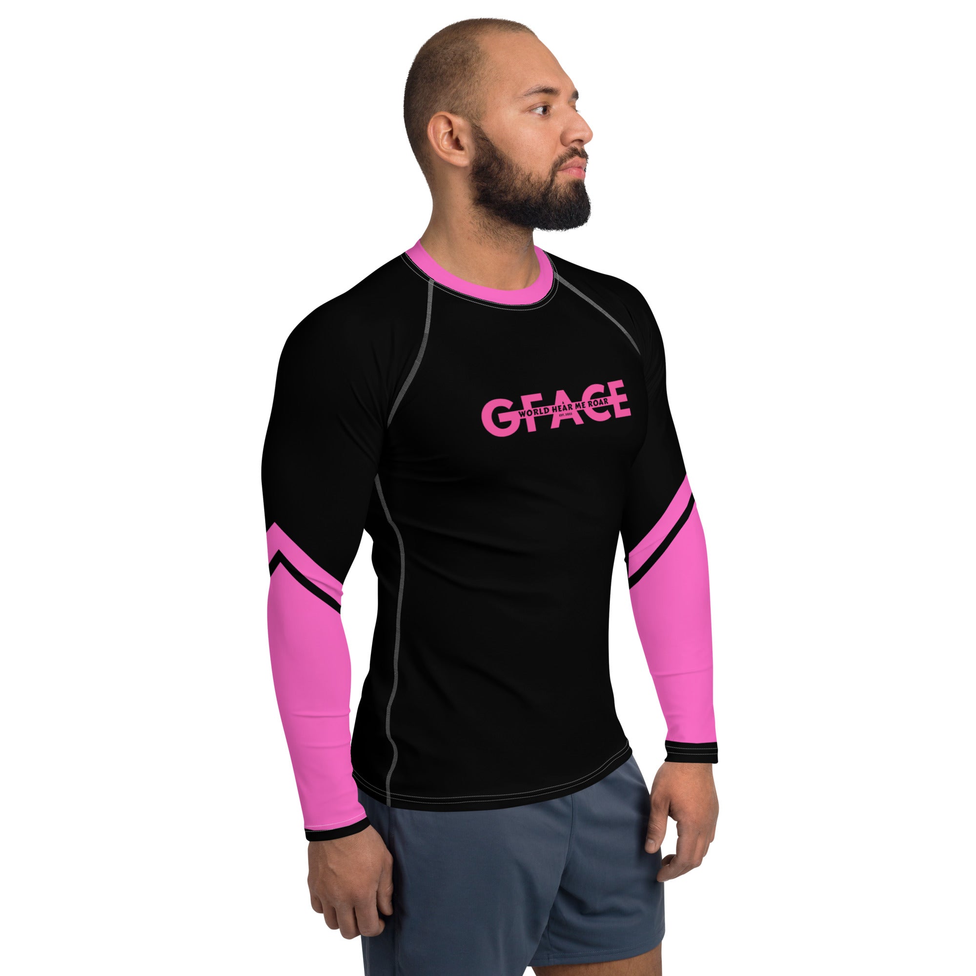 Men's black/pink Rash Guard GFACE