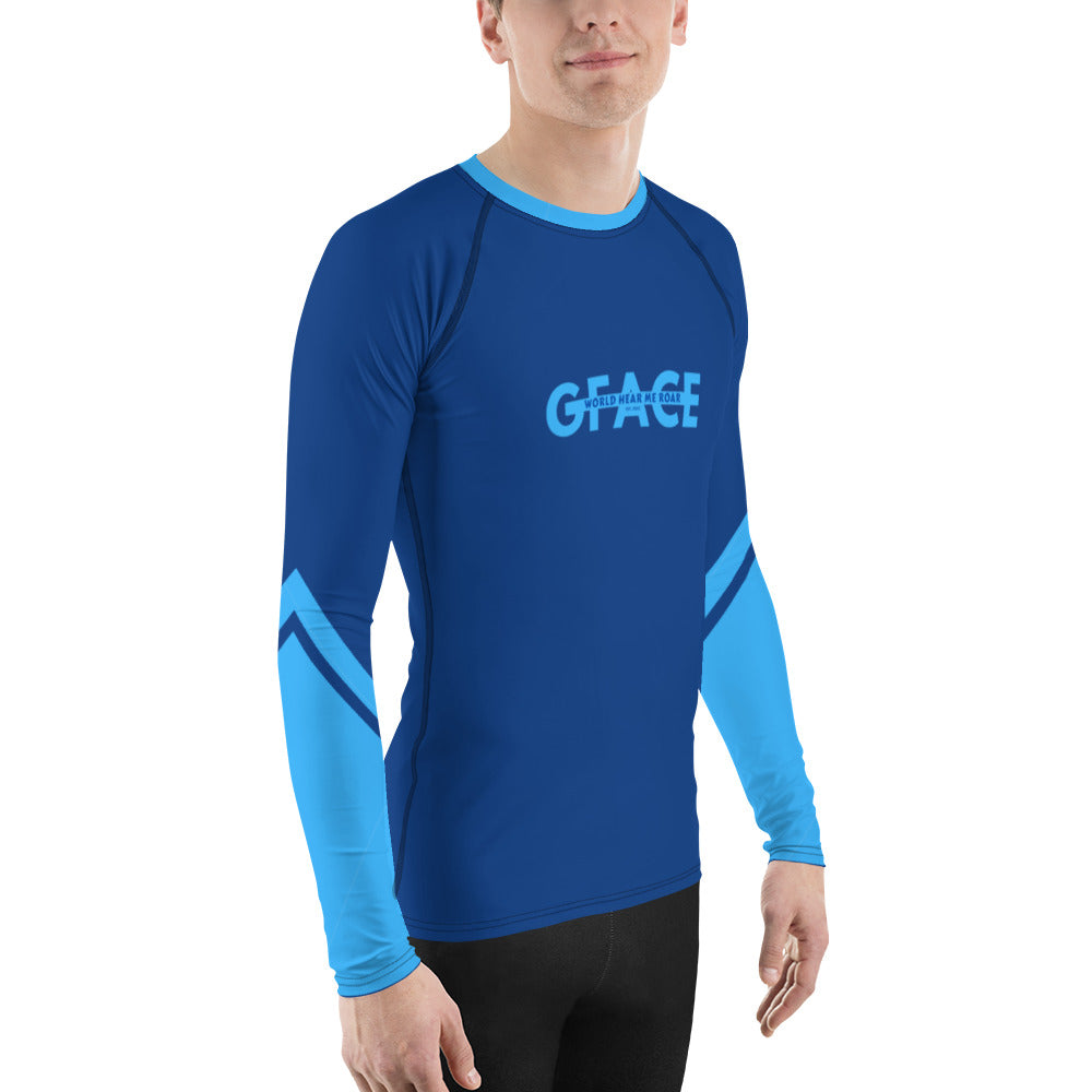 Men's Gface 2-Tone Blue Rash Guard