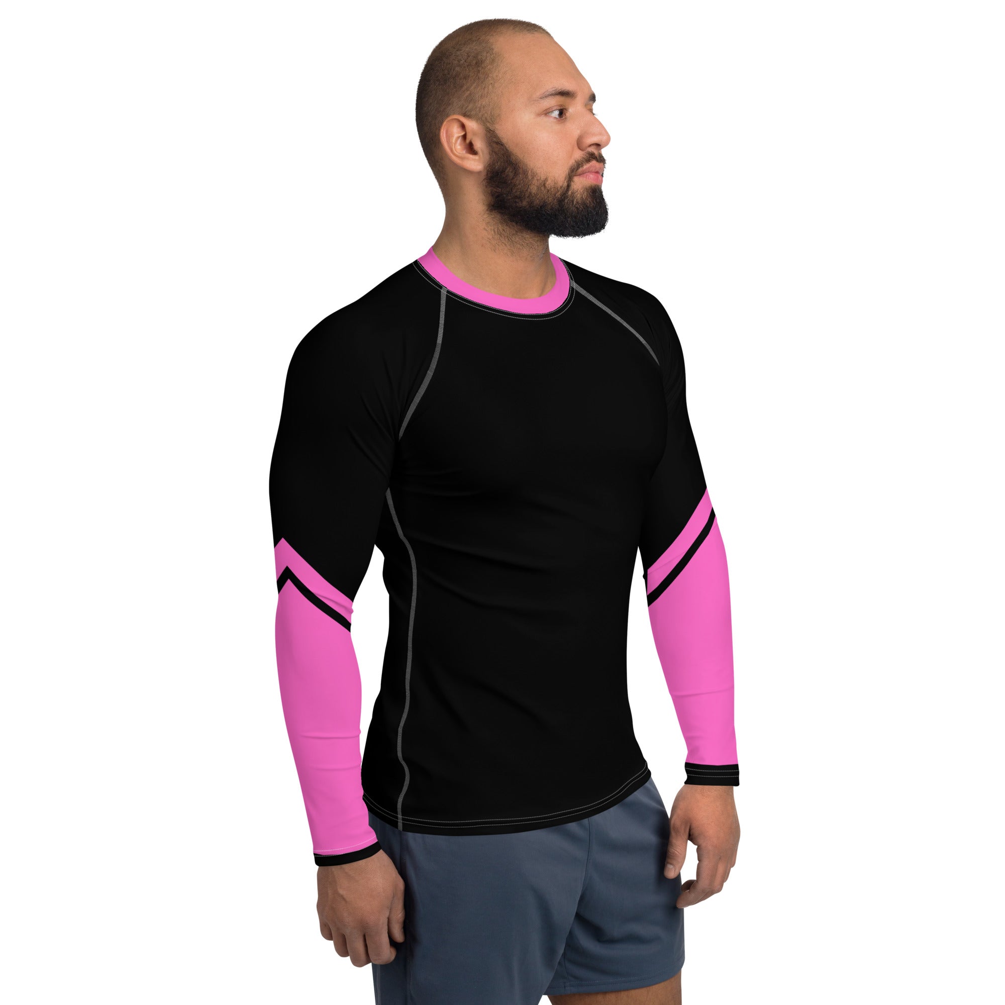 Gface Men's Rash Guard Black/Pink World Hear Me Roar