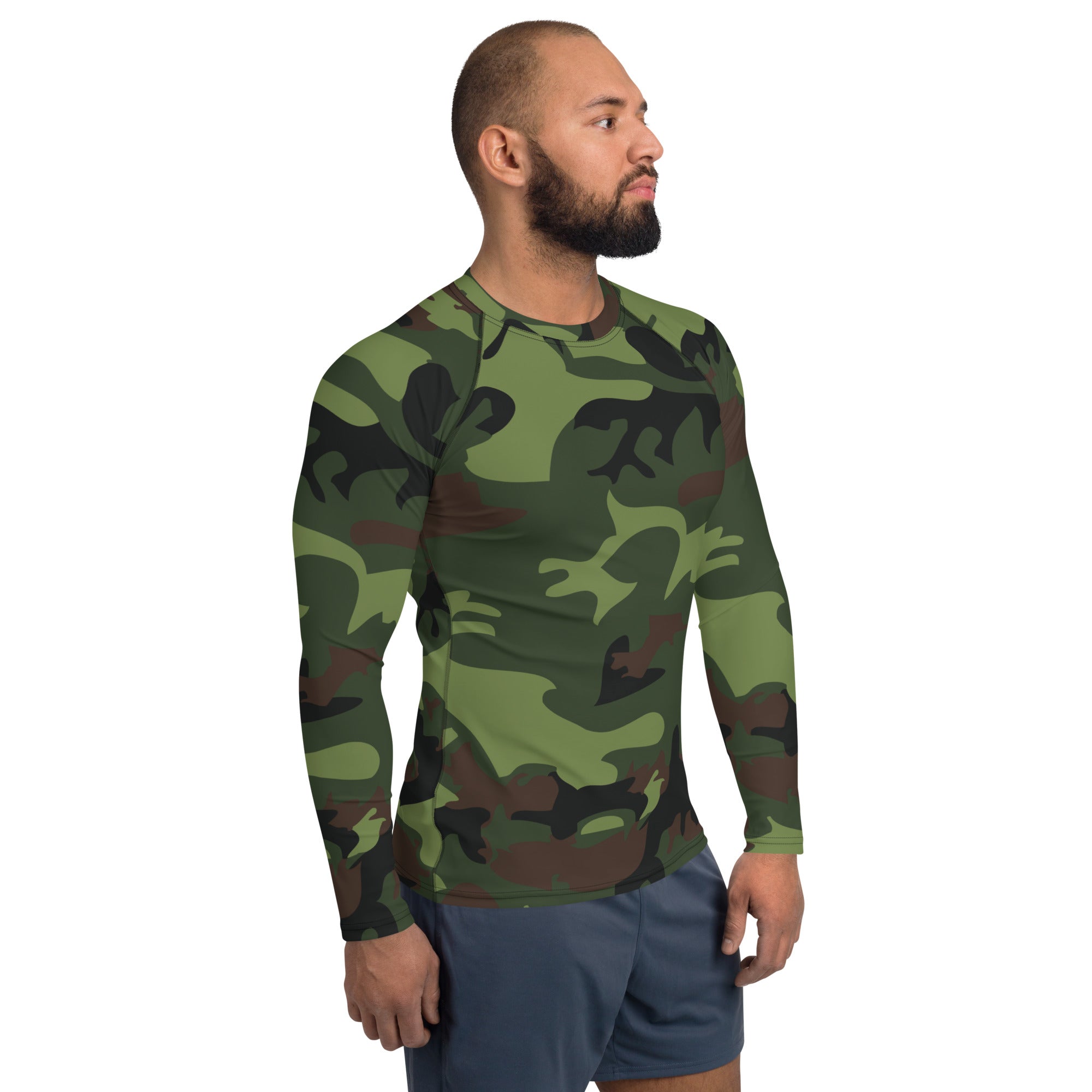 Gface Green Camo-Incognito Men's Rash Guard