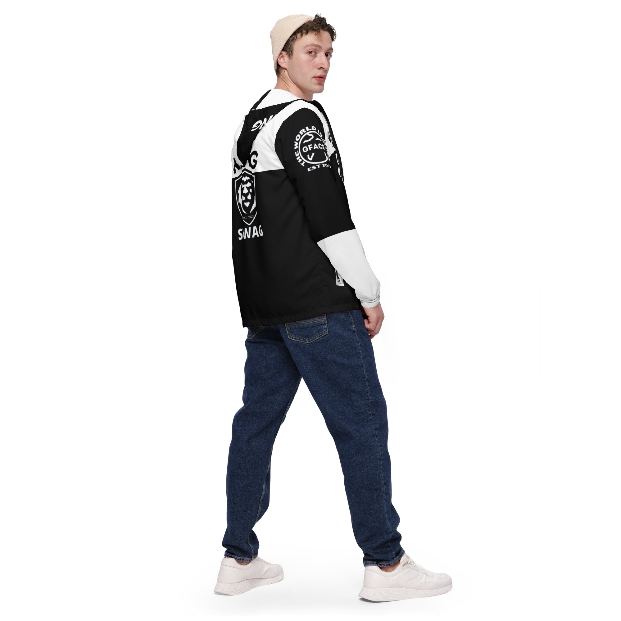 Men’s 2 tone (B/W) Windbreaker Gface King Swag