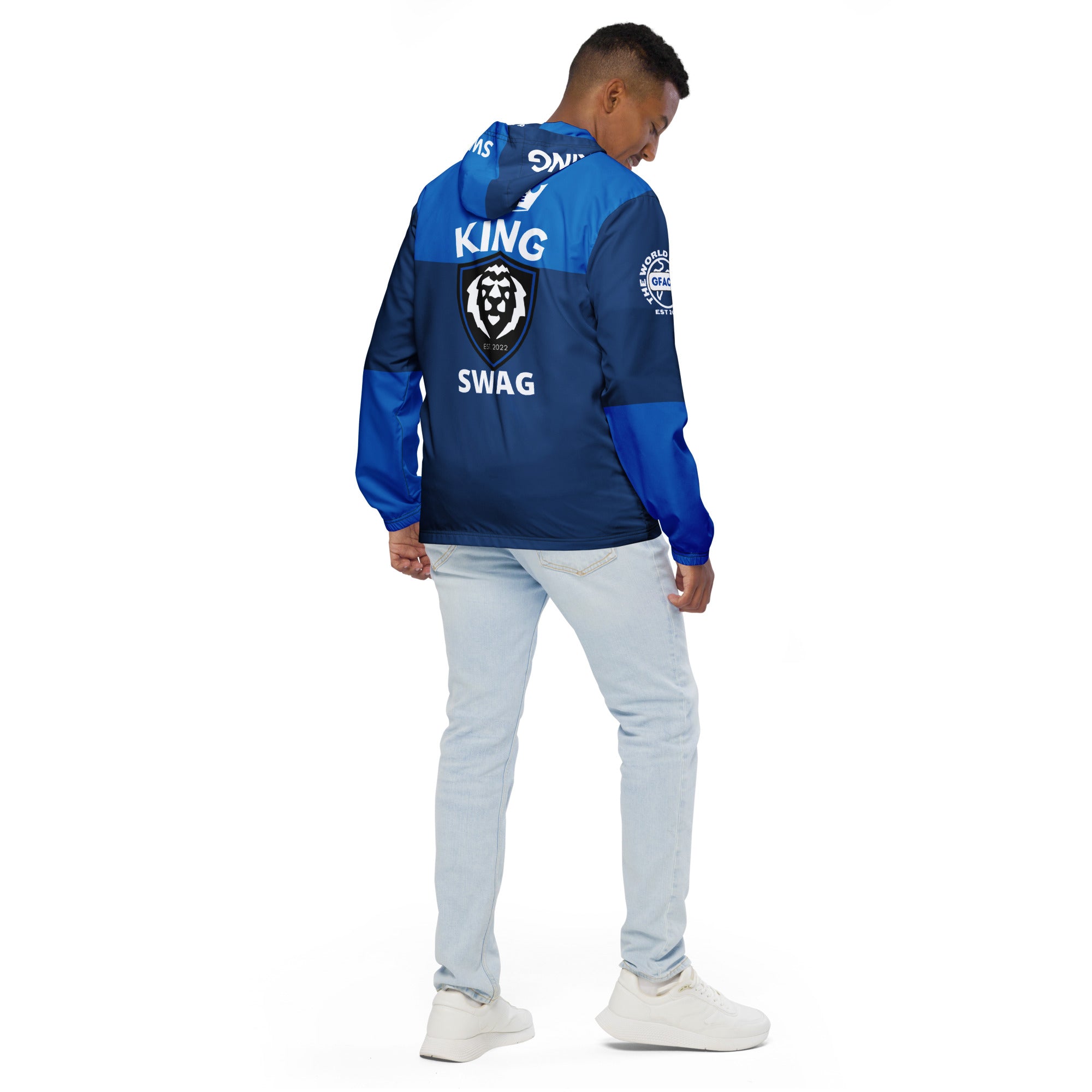 Men’s 2-tone (B/LBlue) Windbreaker Gface King Swag