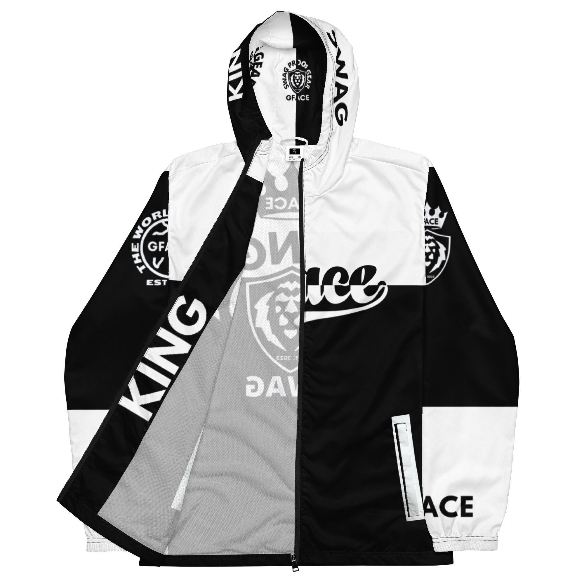 Men’s 2 tone (B/W) Windbreaker Gface King Swag