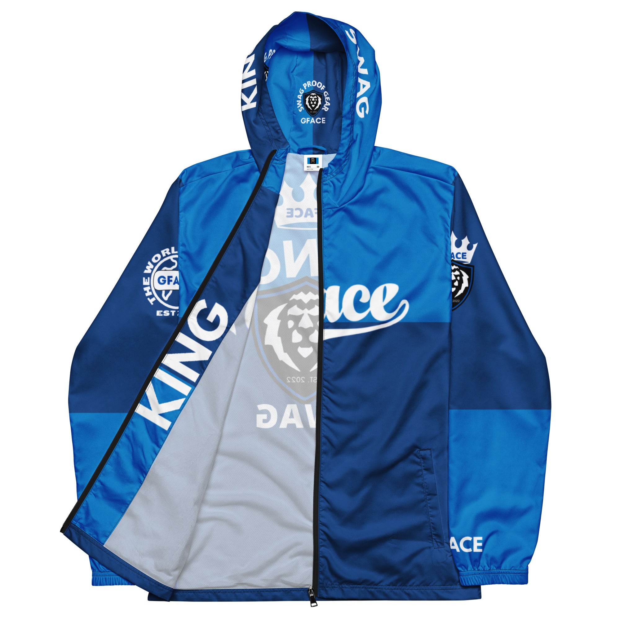 Men’s 2-tone (B/LBlue) Windbreaker Gface King Swag