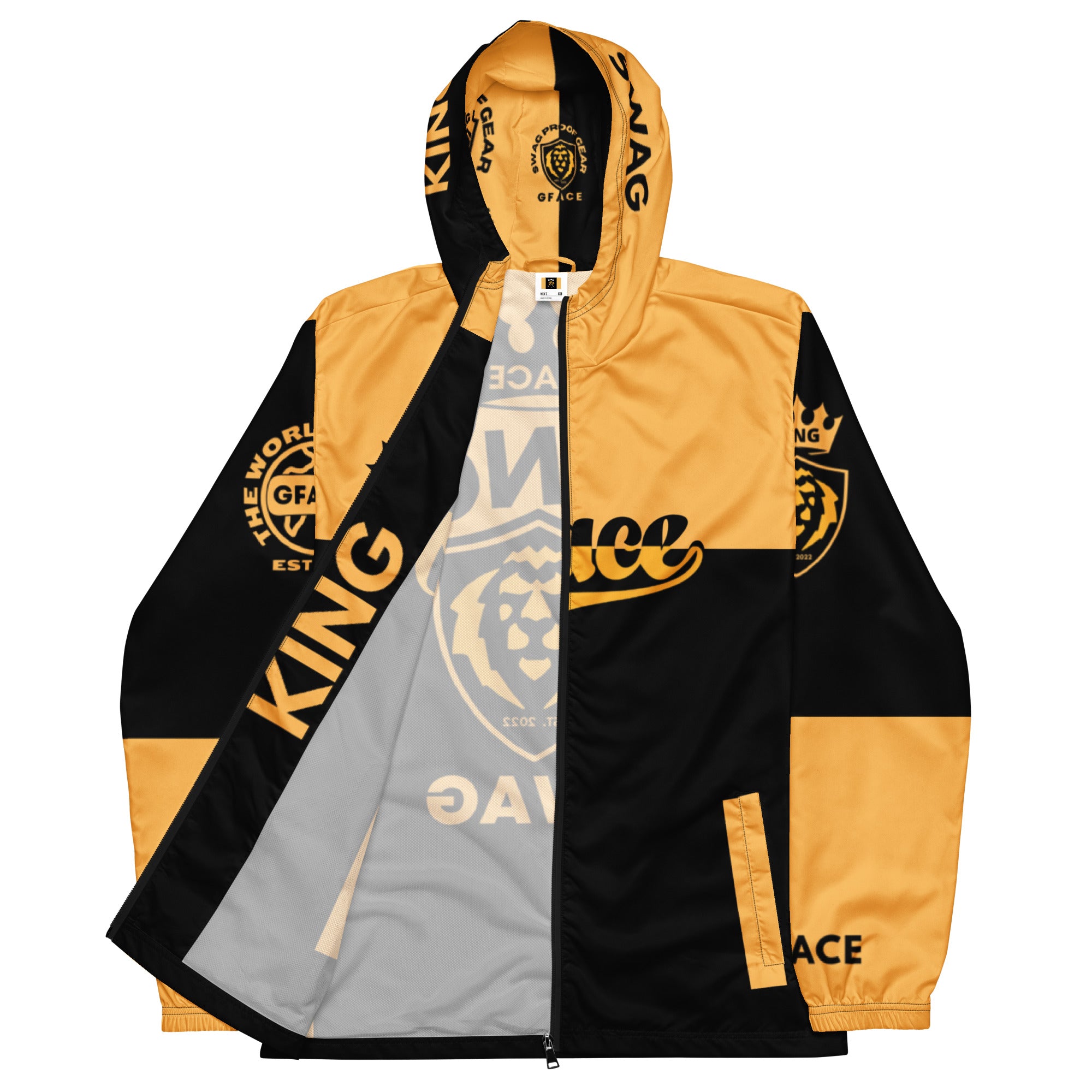 Men’s 2-tone (B/Gold) Windbreaker Gface King Swag