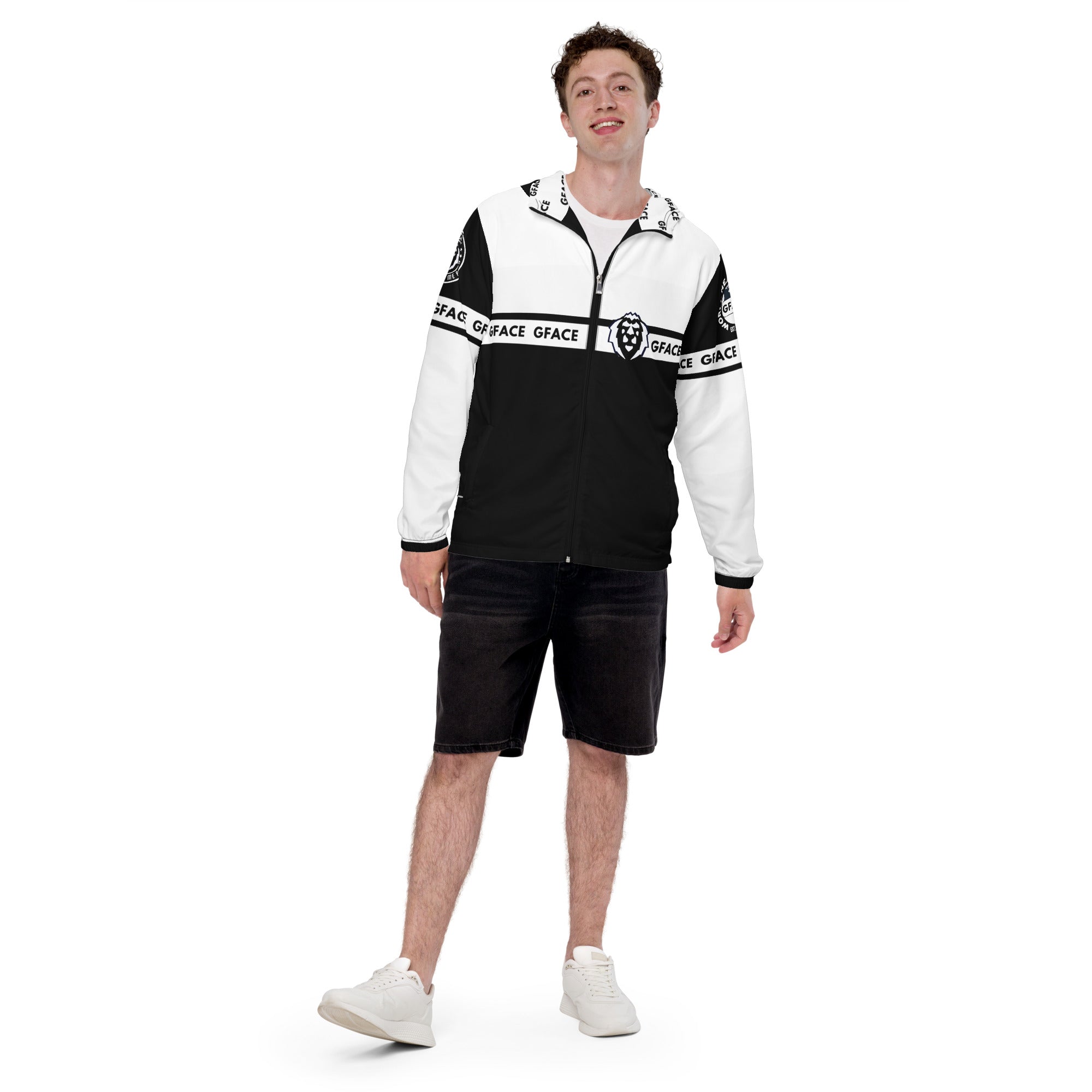 GFACE White/Black Men’s Windbreaker