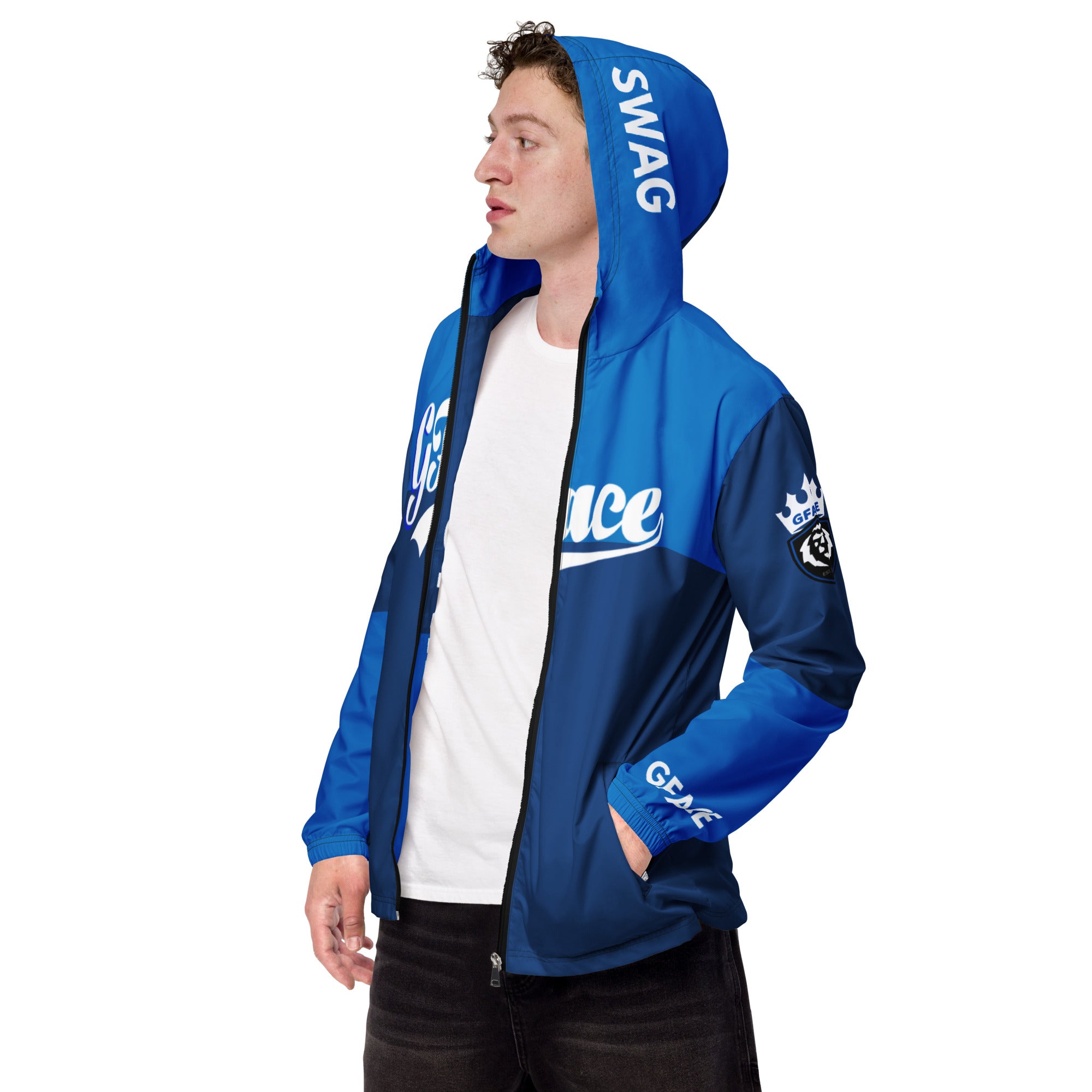 Men’s 2-tone (B/LBlue) Windbreaker Gface King Swag