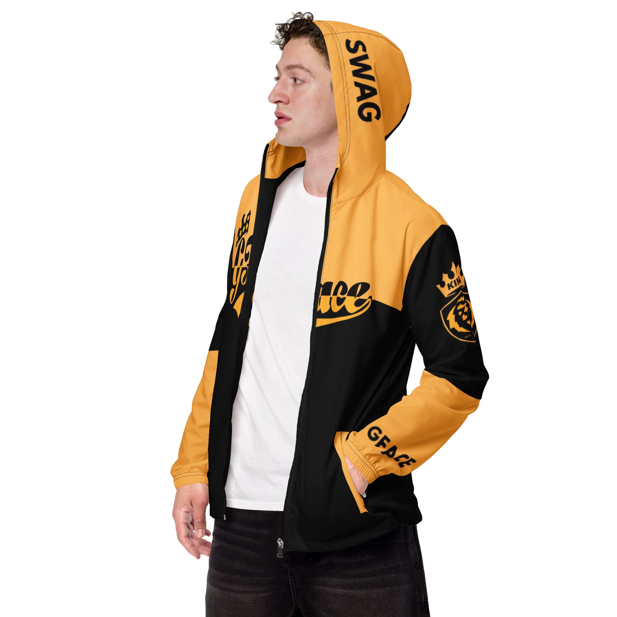 Men’s 2-tone (B/Gold) Windbreaker Gface King Swag