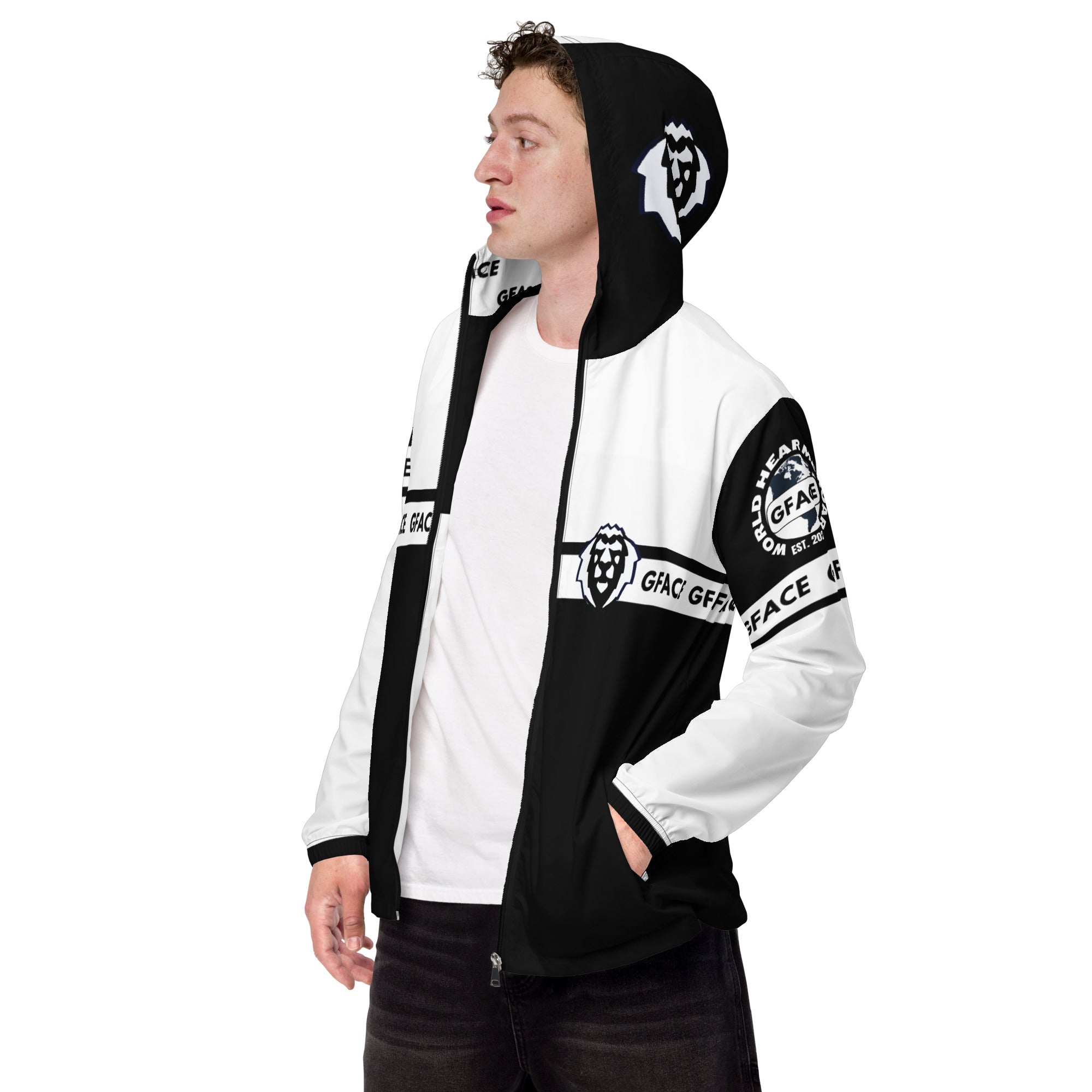 GFACE White/Black Men’s Windbreaker