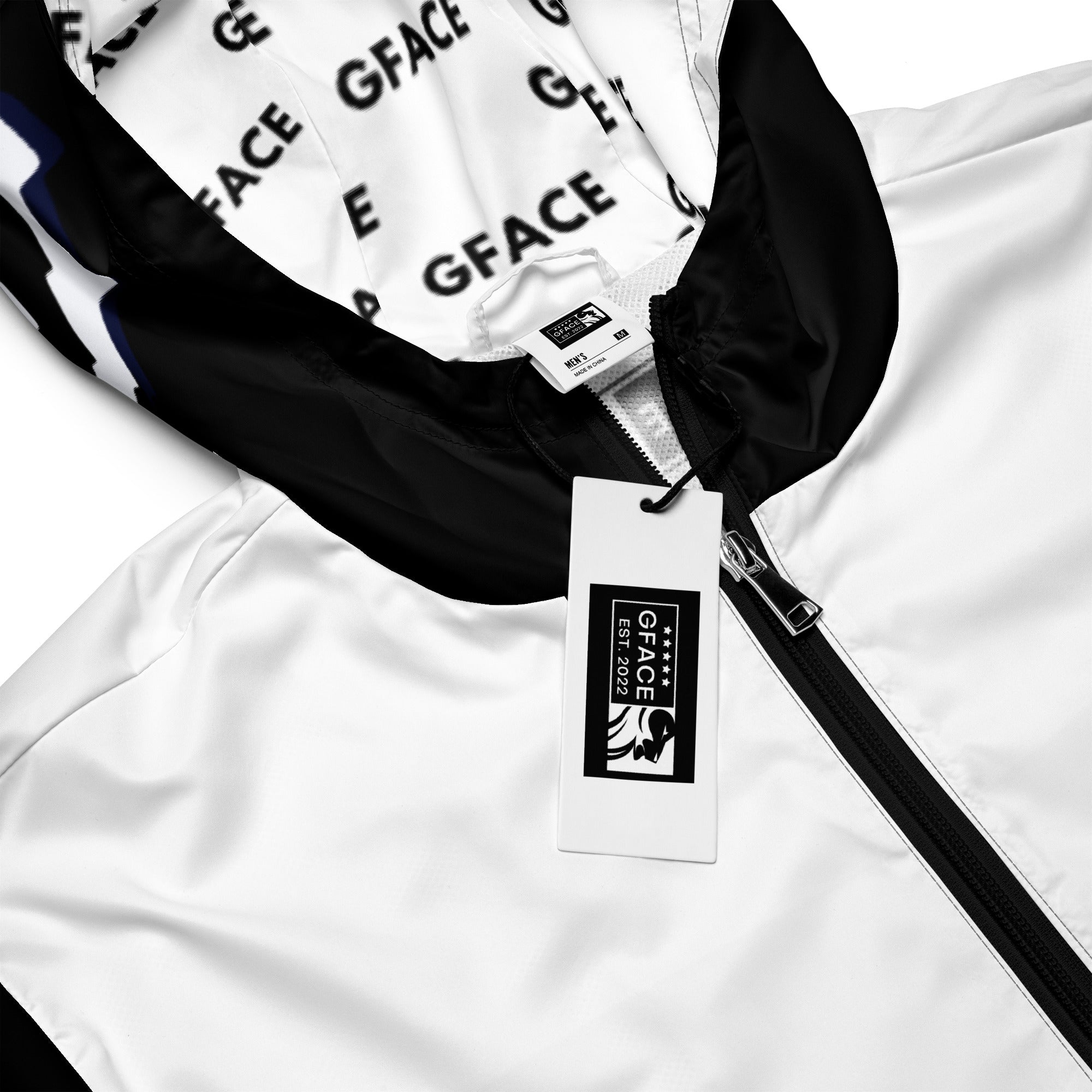 GFACE White/Black Men’s Windbreaker