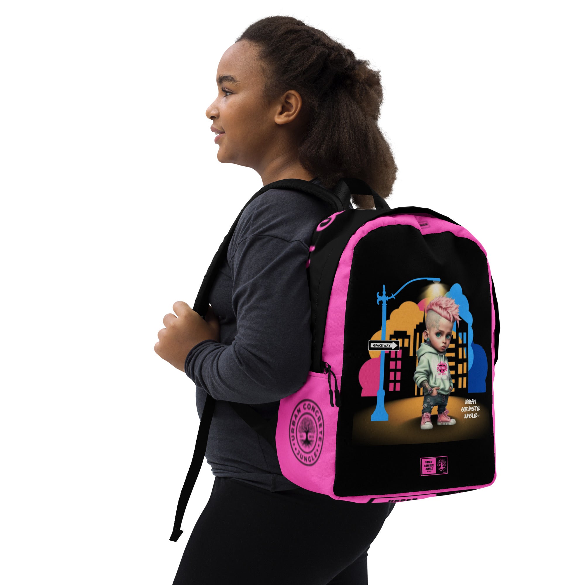 GFACE Backpack Girl Pink Urban Concrete Jungle