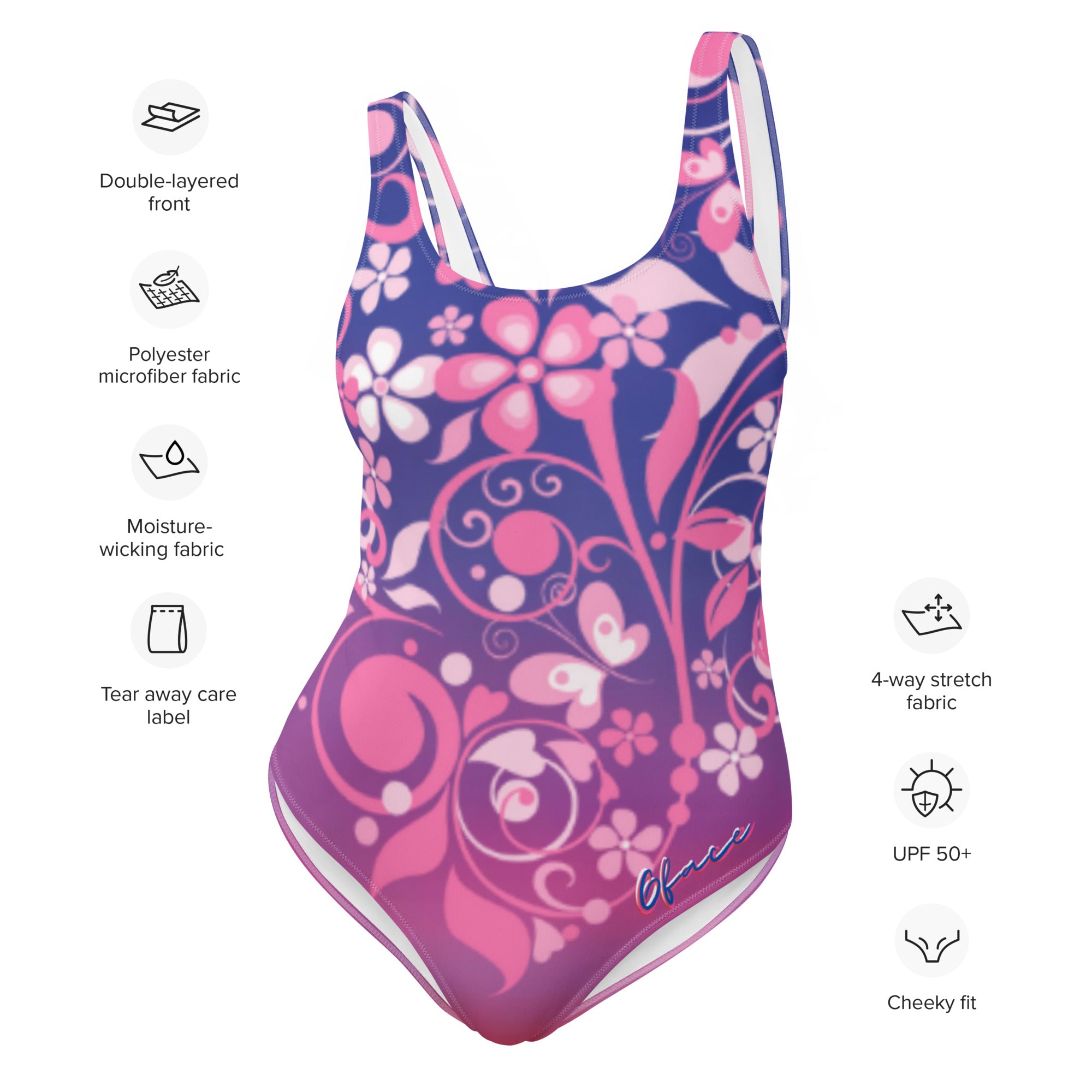 One-Piece Swimsuit Floral Gface Beach Swag