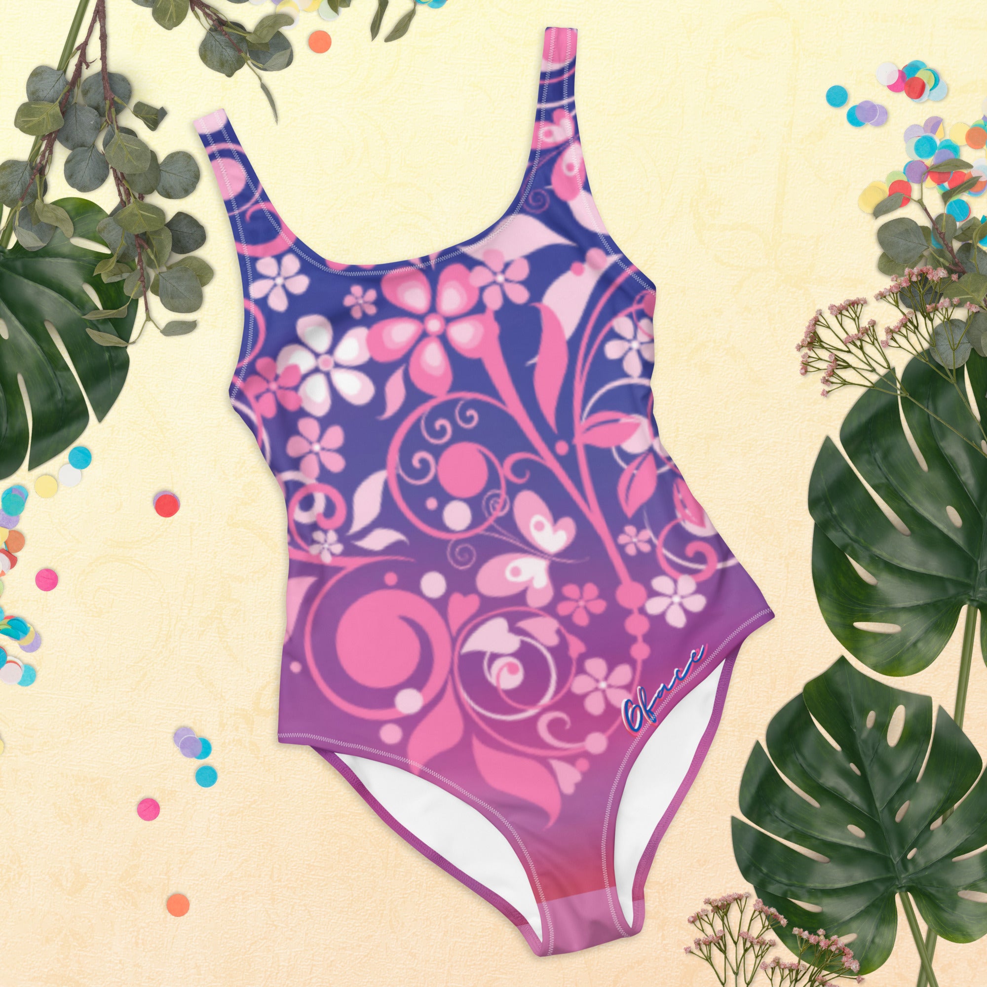 One-Piece Swimsuit Floral Gface Beach Swag