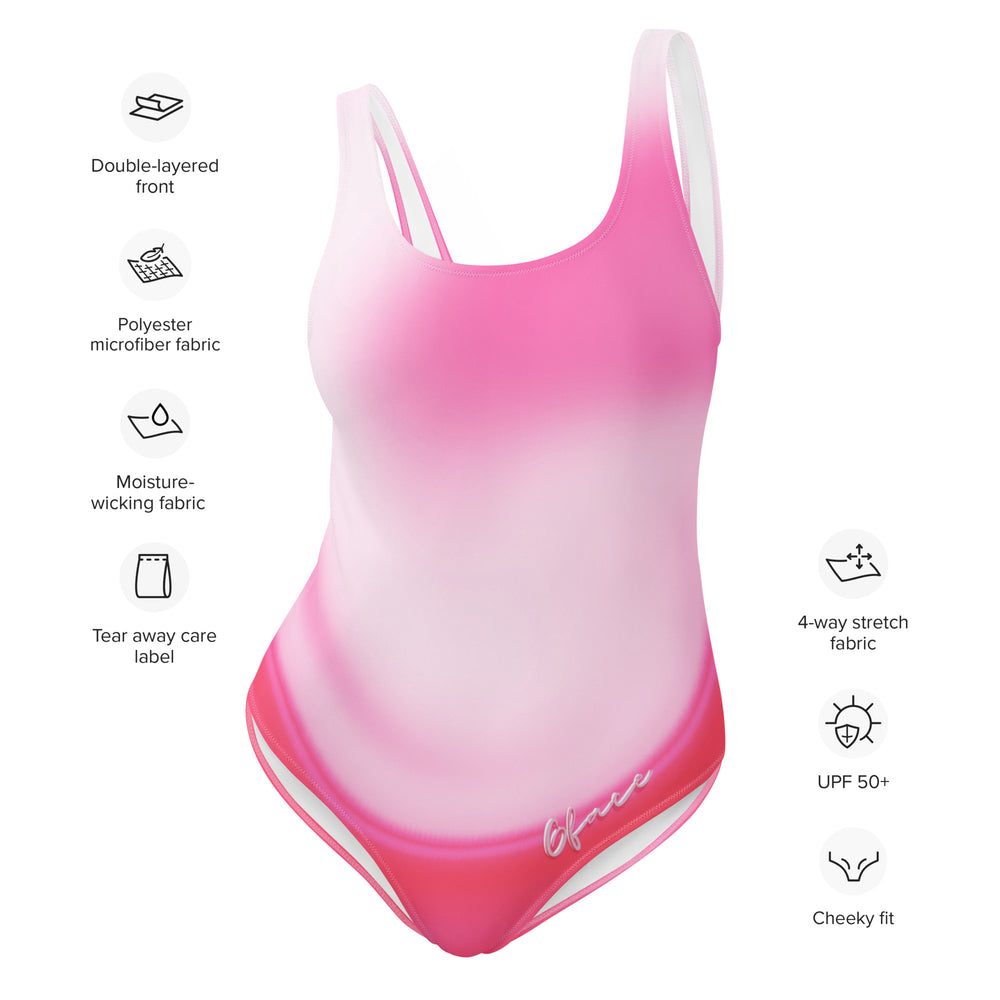 One-Piece Swimsuit Pink Swirl Gface Beach Swag