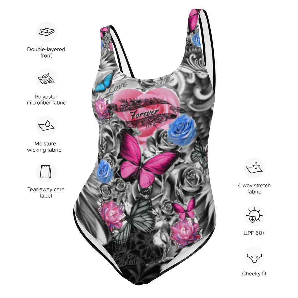 One-Piece Swimsuit Tattoo Print Gface Beach Swag