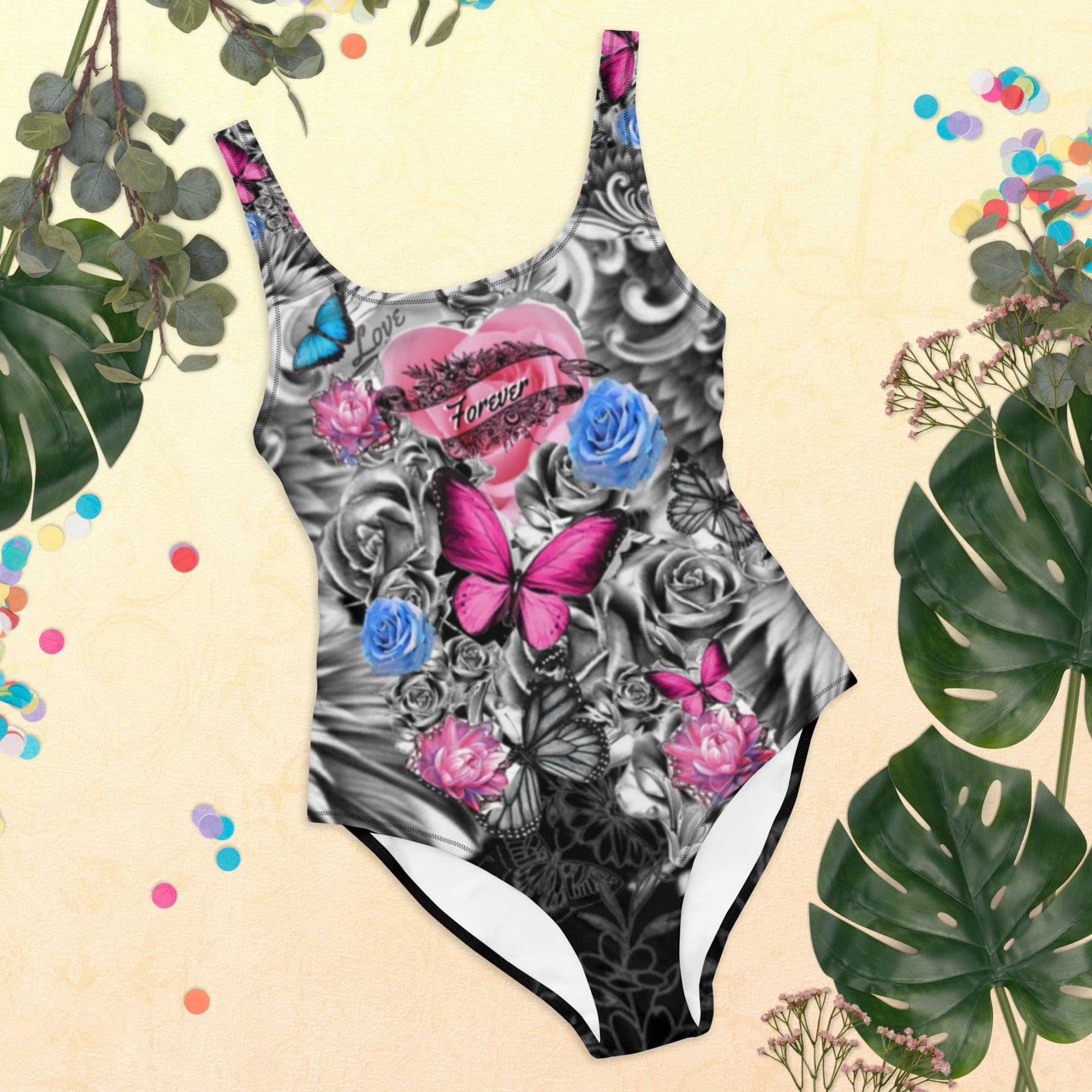 One-Piece Swimsuit Tattoo Print Gface Beach Swag