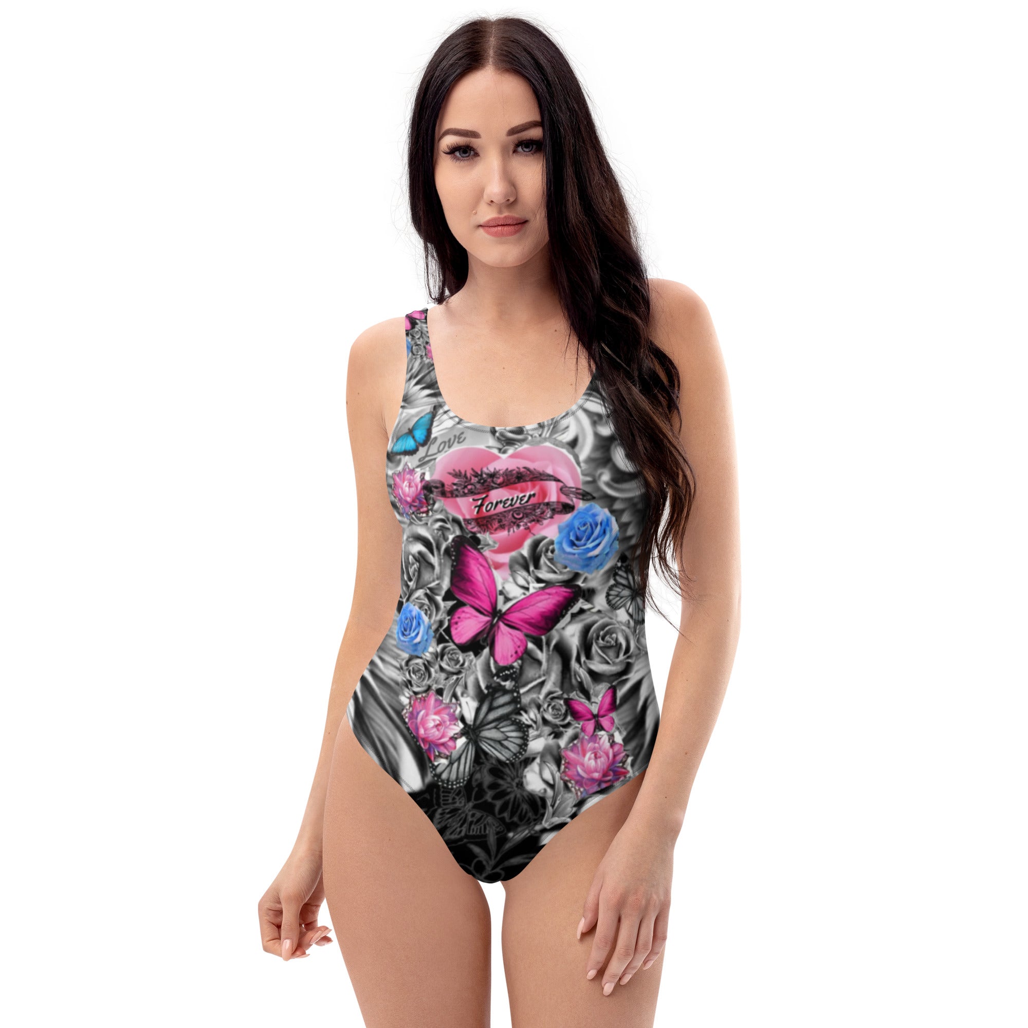 One-Piece Swimsuit Tattoo Print Gface Beach Swag