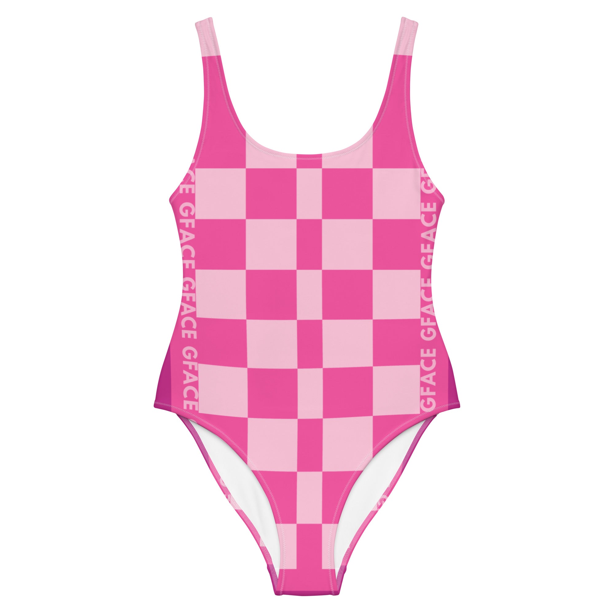 One-Piece Pink Checker GFACE Swimsuit