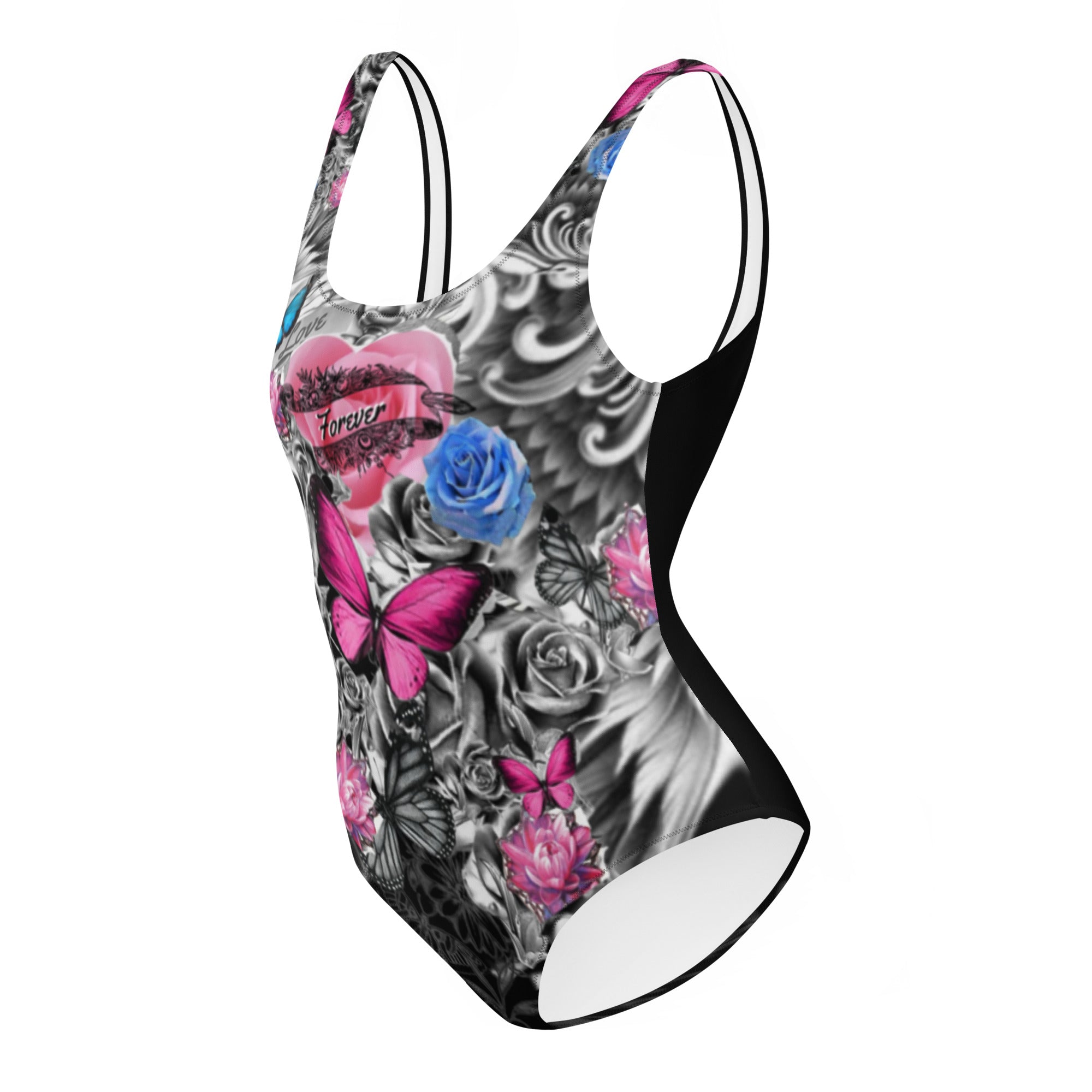 One-Piece Swimsuit Tattoo Print Gface Beach Swag