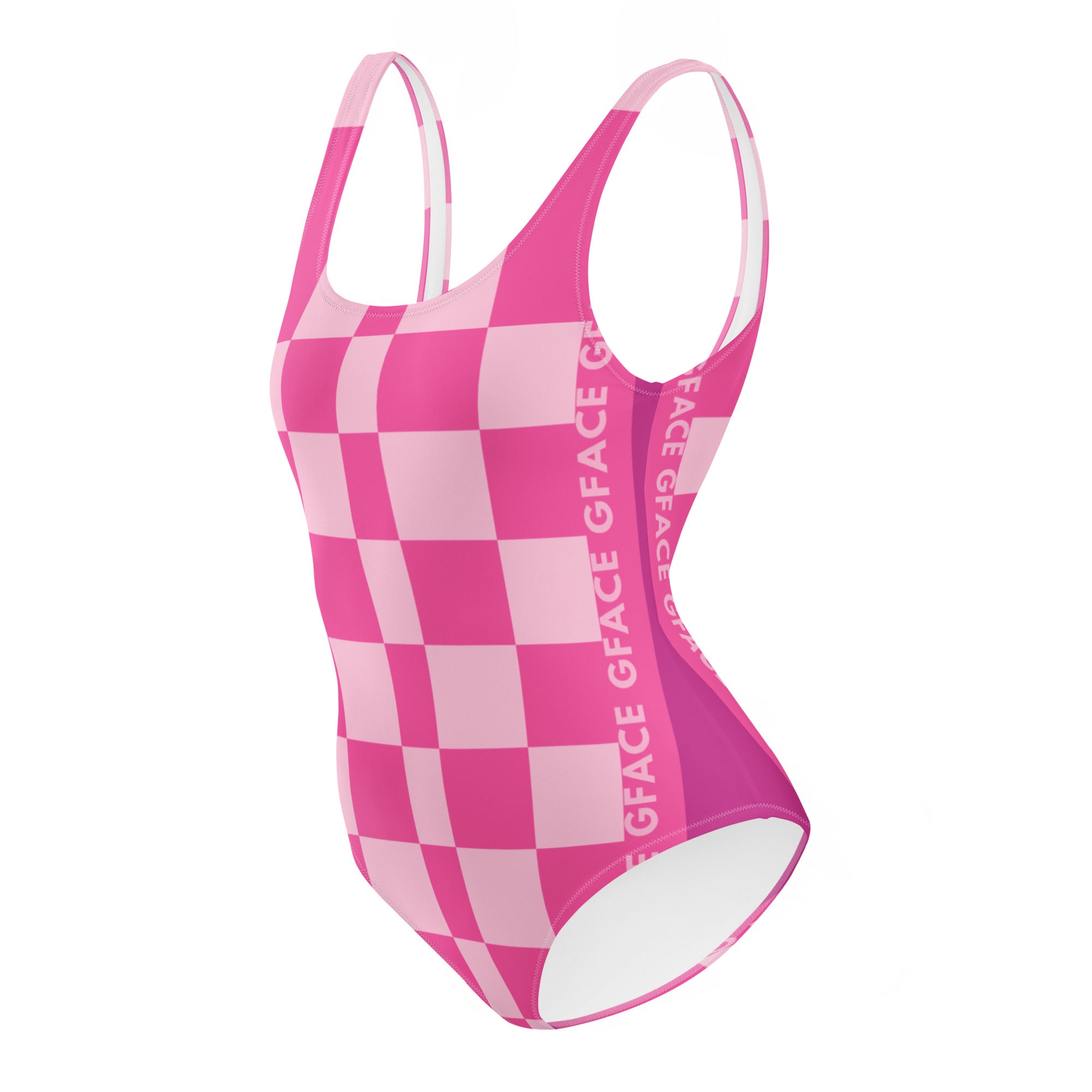 One-Piece Pink Checker GFACE Swimsuit