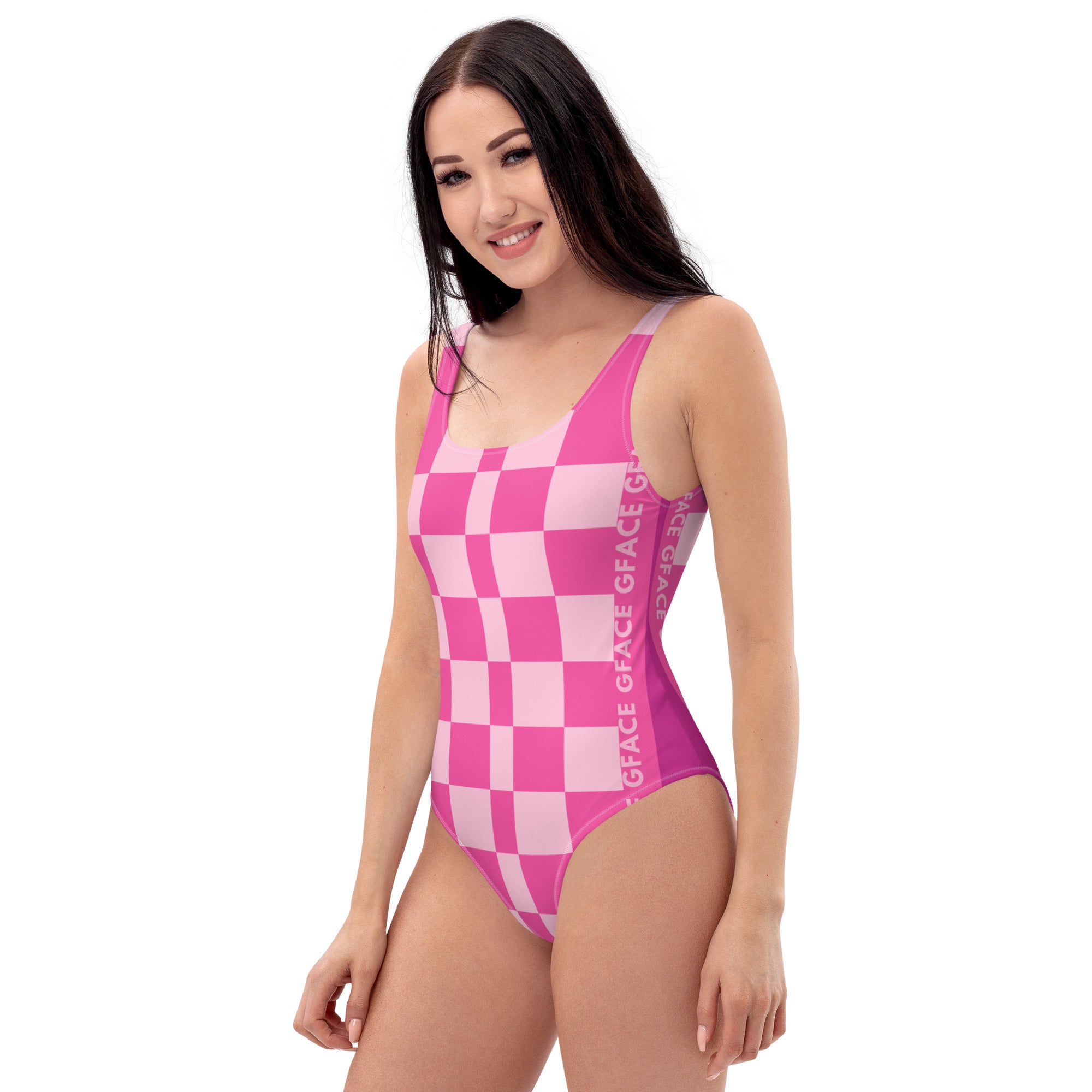 One-Piece Pink Checker GFACE Swimsuit