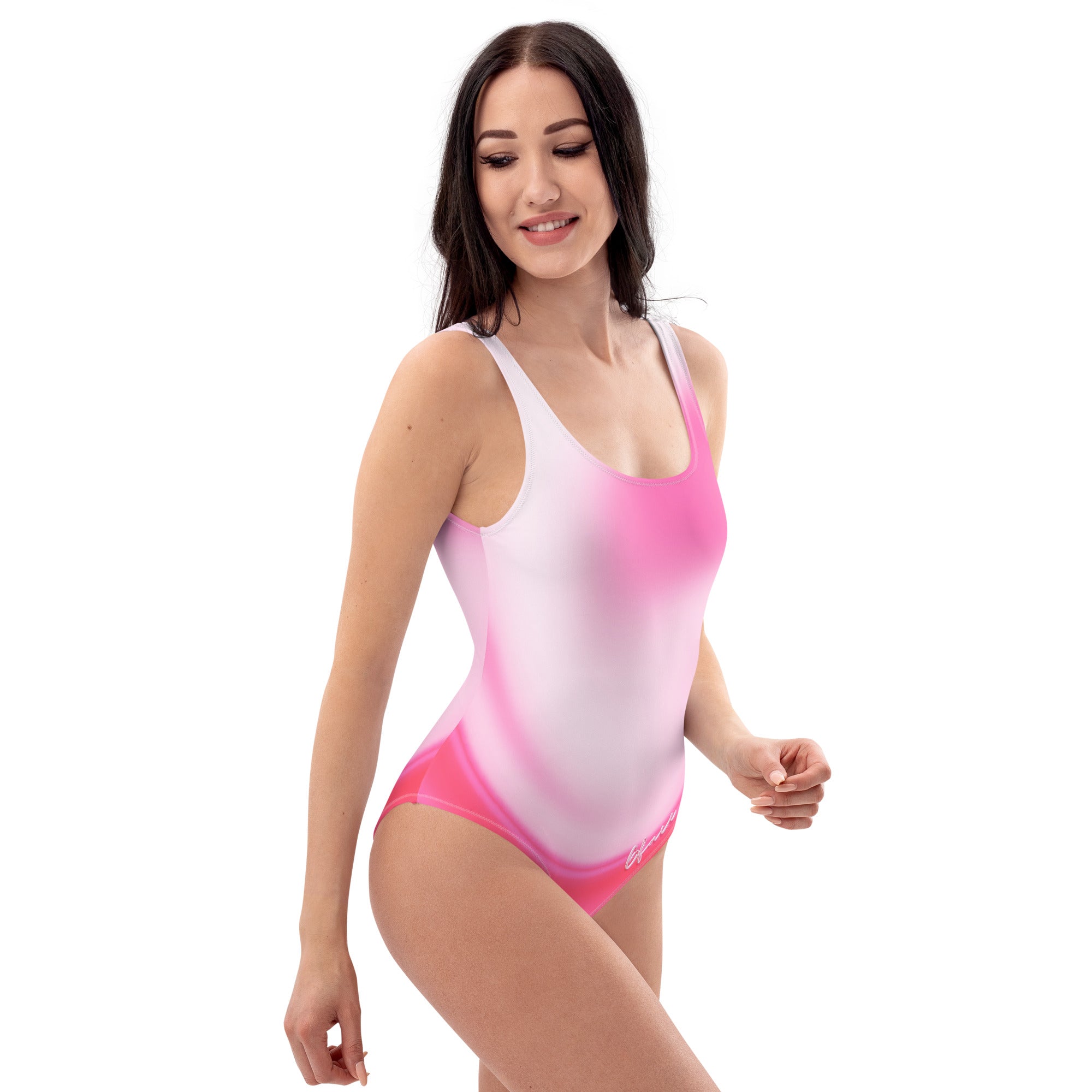 One-Piece Swimsuit Pink Swirl Gface Beach Swag