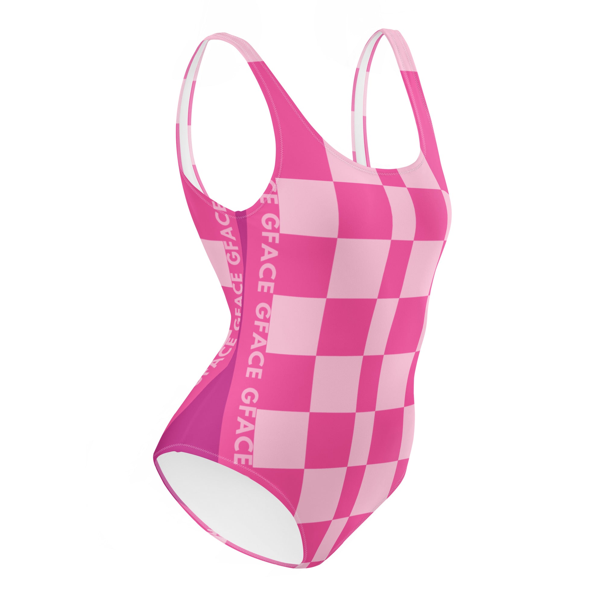 One-Piece Pink Checker GFACE Swimsuit